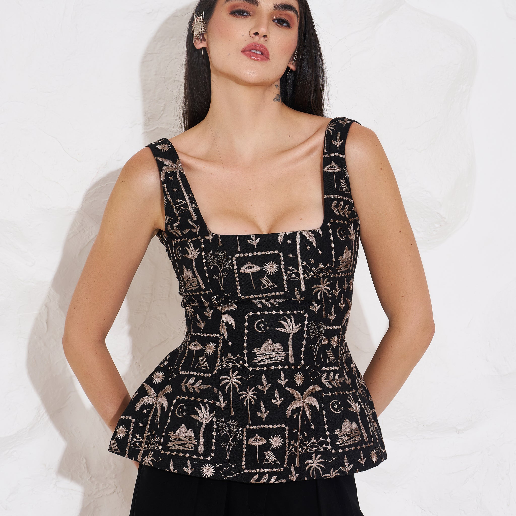 MIA Embroidered Peplum