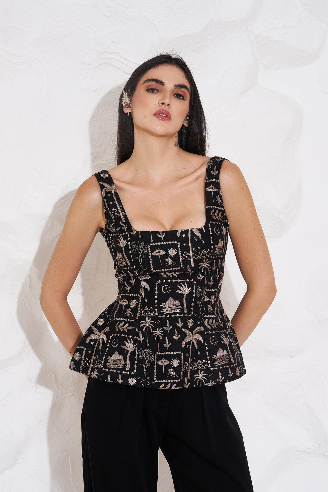 MIA Embroidered Peplum