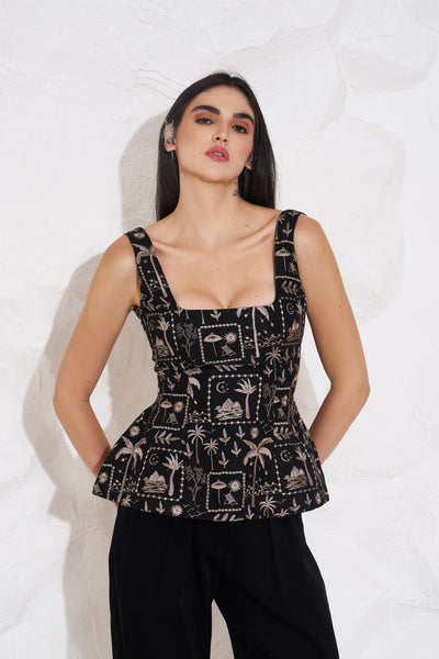 MIA Embroidered Peplum