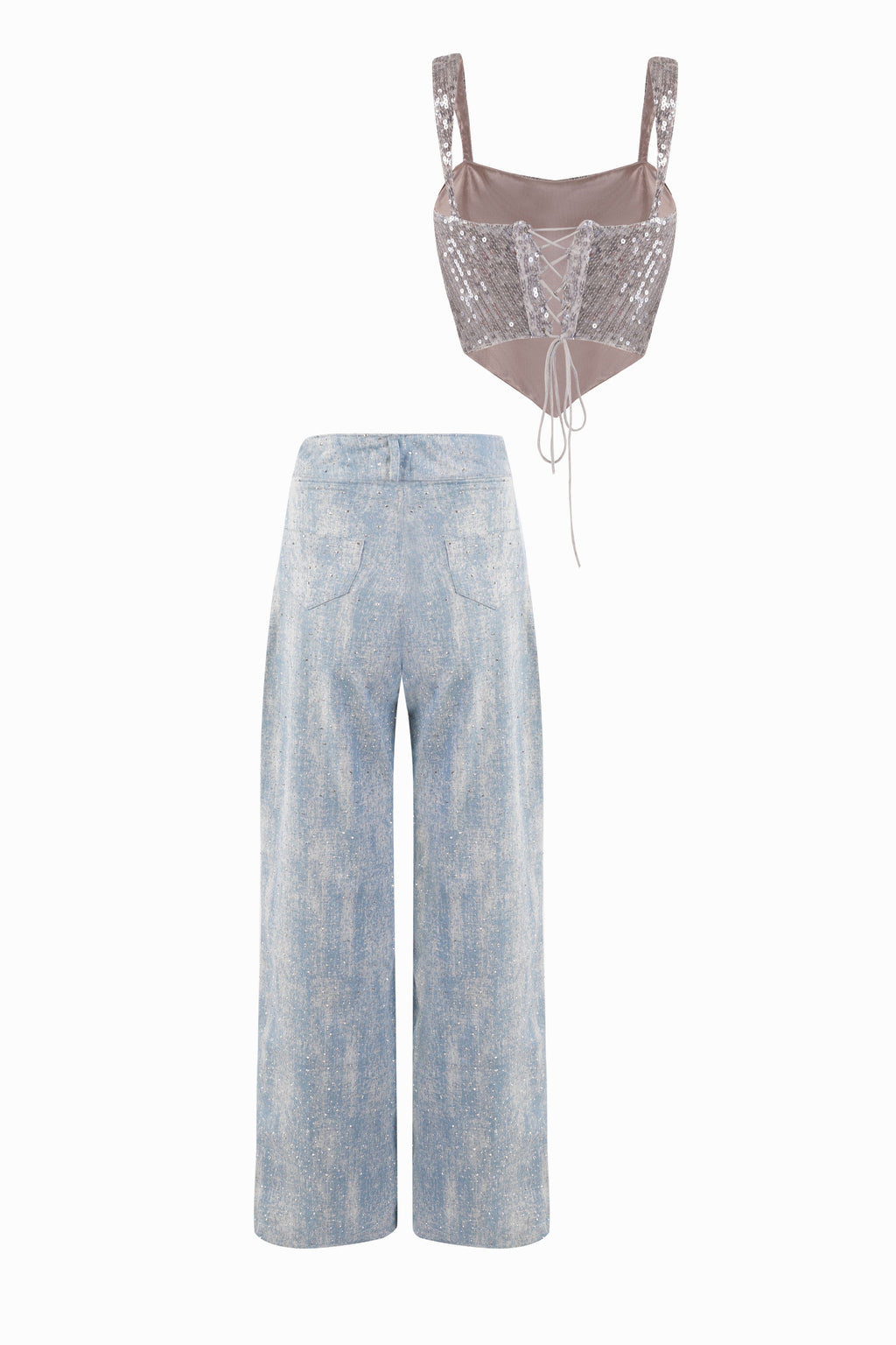 GIGI Handkerchief Top and LANA Crystal Denim Co-ord