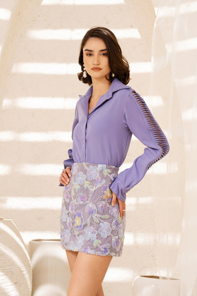 AVA Shirt and SABRINA Mini Skirt Co-ord