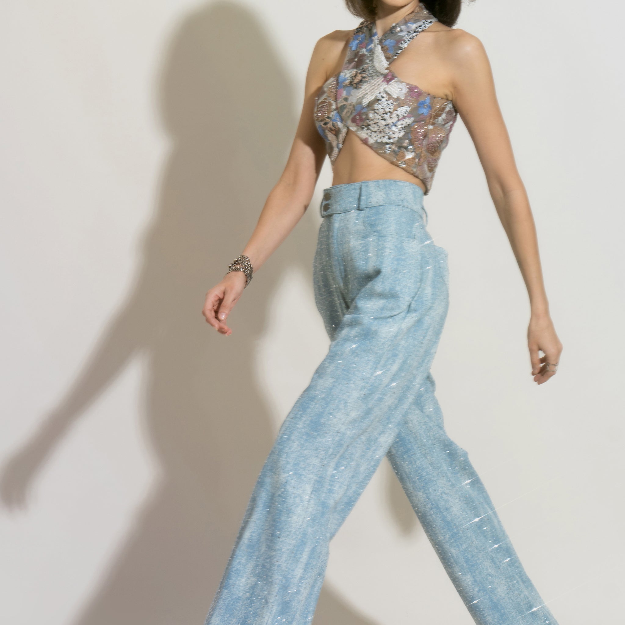 LUMI Halter Top and LANA Crystal Denim Co-ord