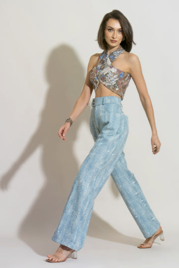 LUMI Halter Top and LANA Crystal Denim Co-ord