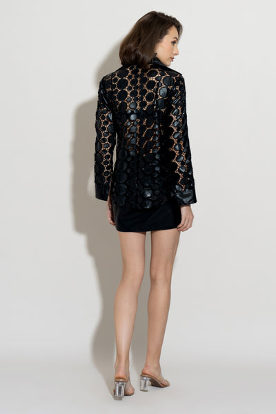 RAVEN Cutwork Shirt and Mini Skirt Co-ord