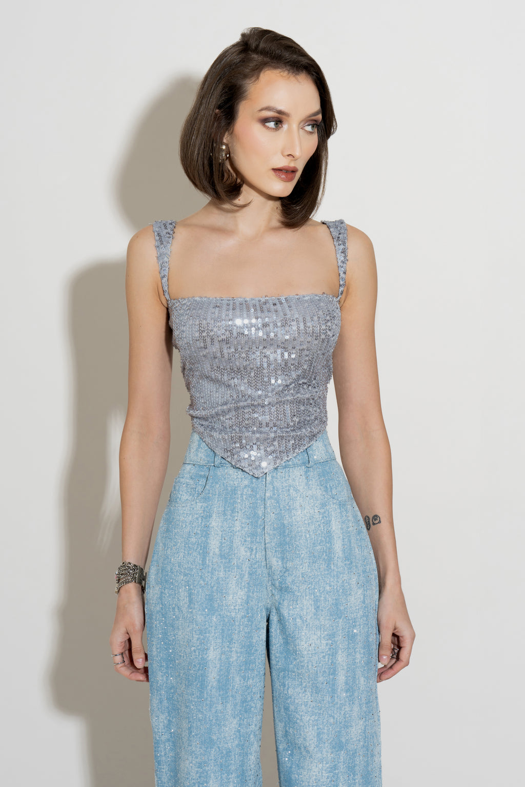 GIGI Handkerchief Top and LANA Crystal Denim Co-ord