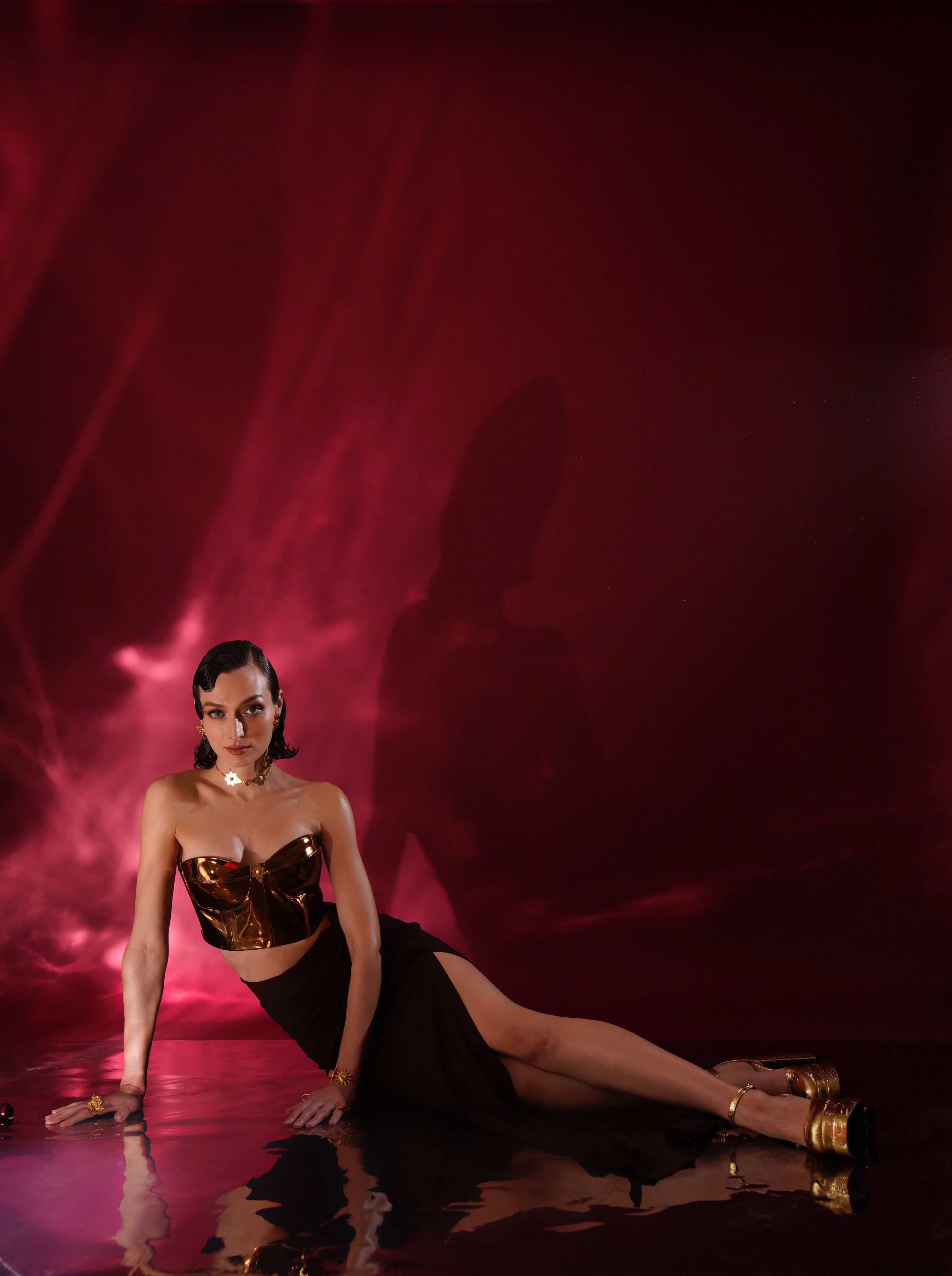 OSCAR Corset Top and EKKO Draped Skirt Co-ord