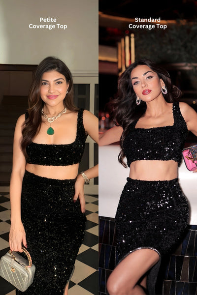 LEILA Sequins Crop and Maxi Skirt Co-ord