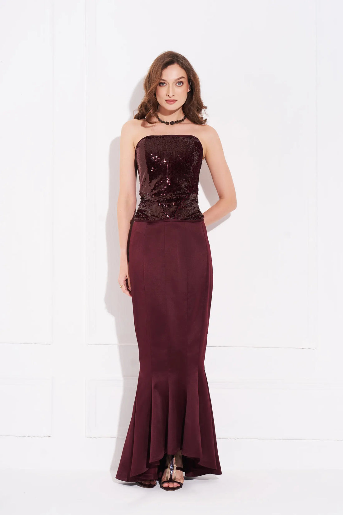 ALEXIS Ruffle Midi Skirt