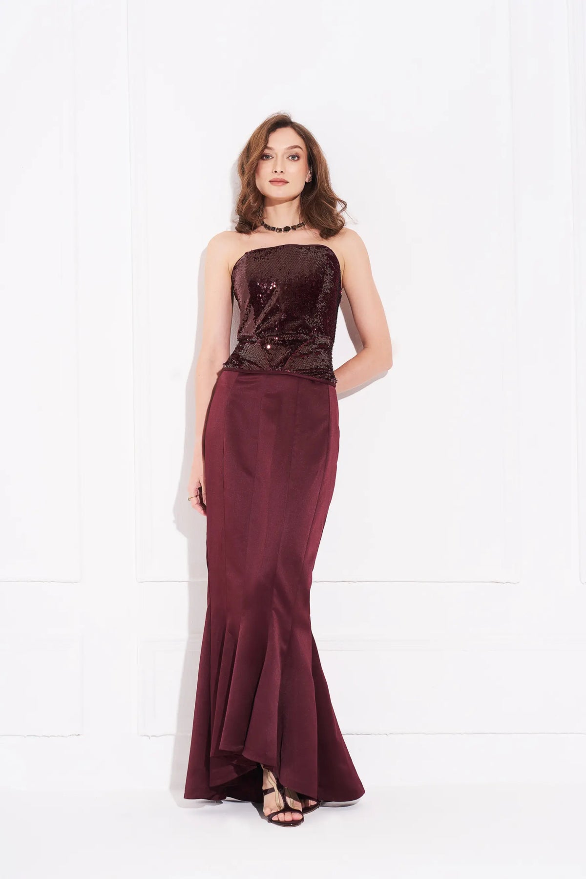 ALEXIS Ruffle Midi Skirt