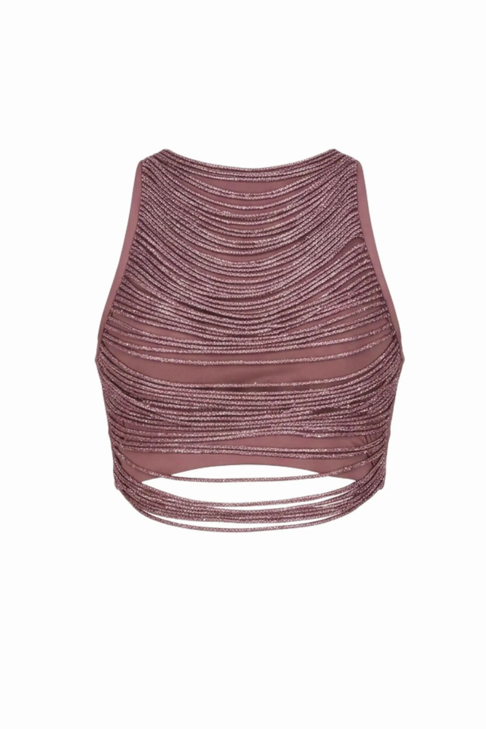 ANGELA Rhinestone Racer Top