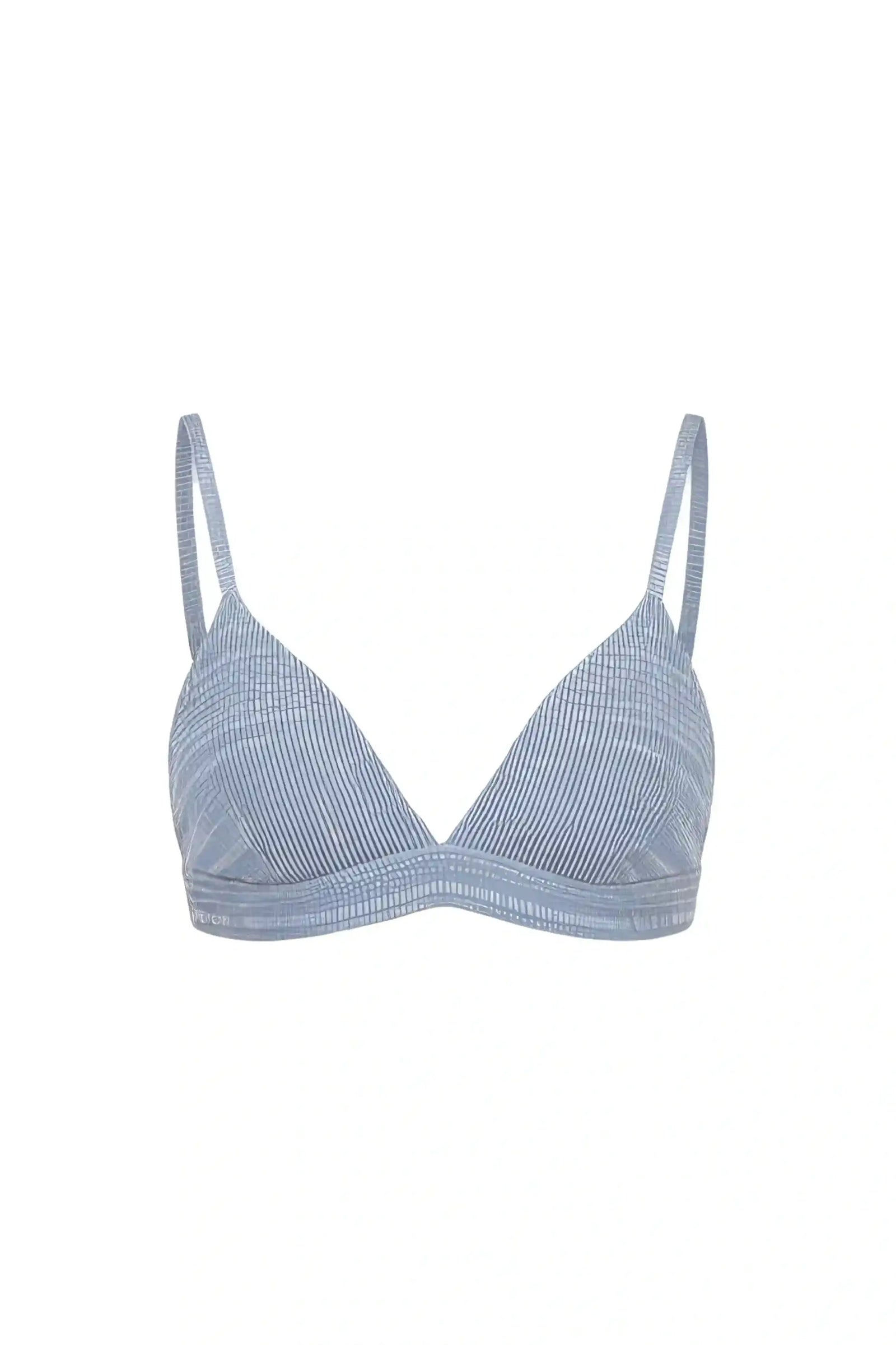 Belle Blue Pleated Lurex Bralette - TOPS