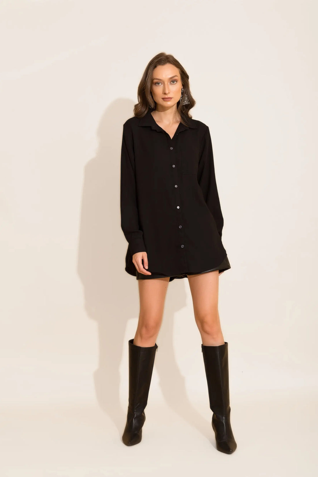 Black Oversized Shirt - SHIRTS