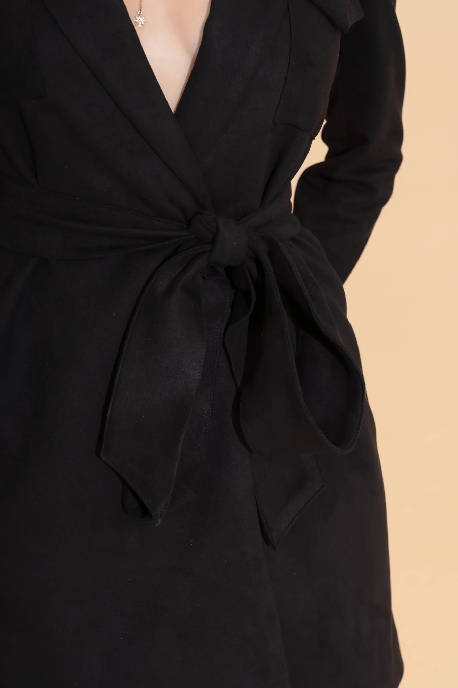 Black Suede Dress - DRESSES