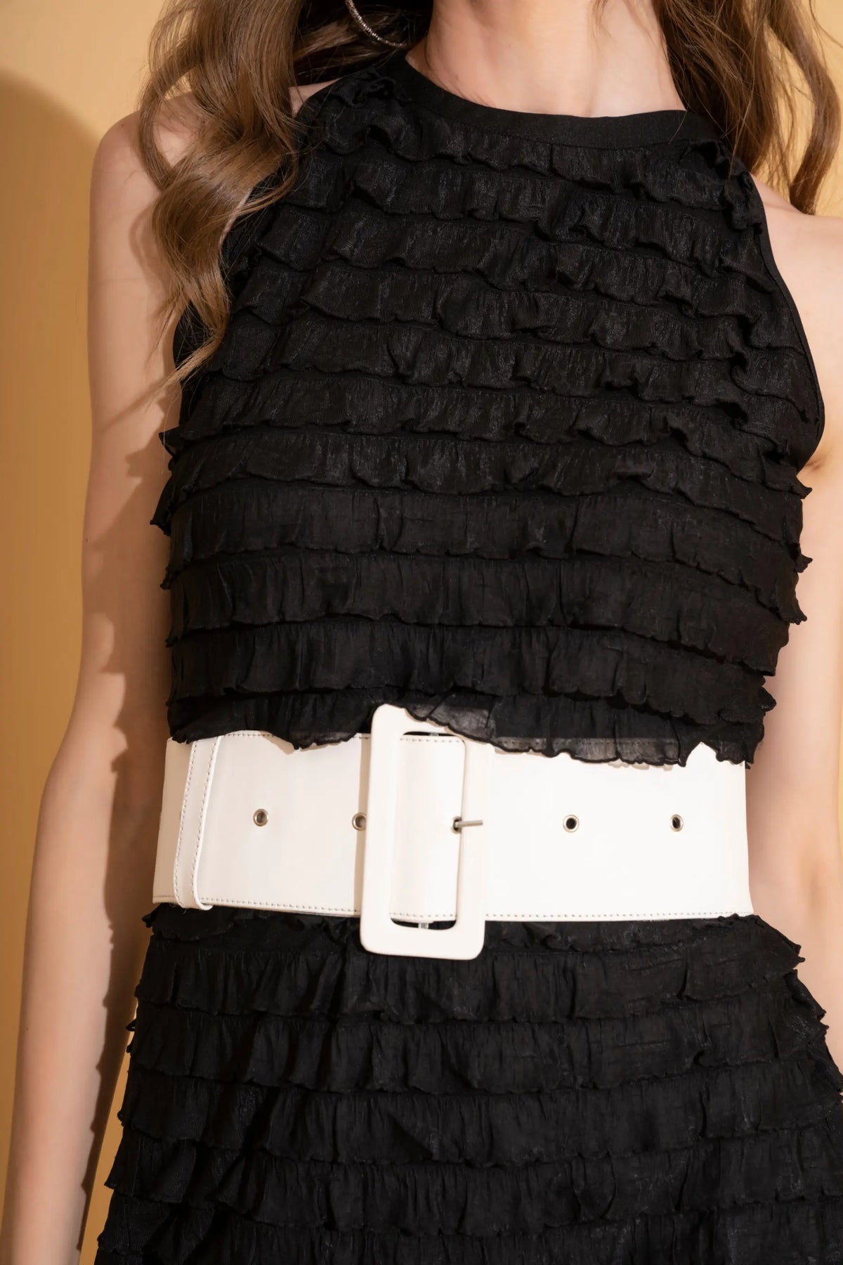 Broad White Faux Leather Belt – TORQADORN