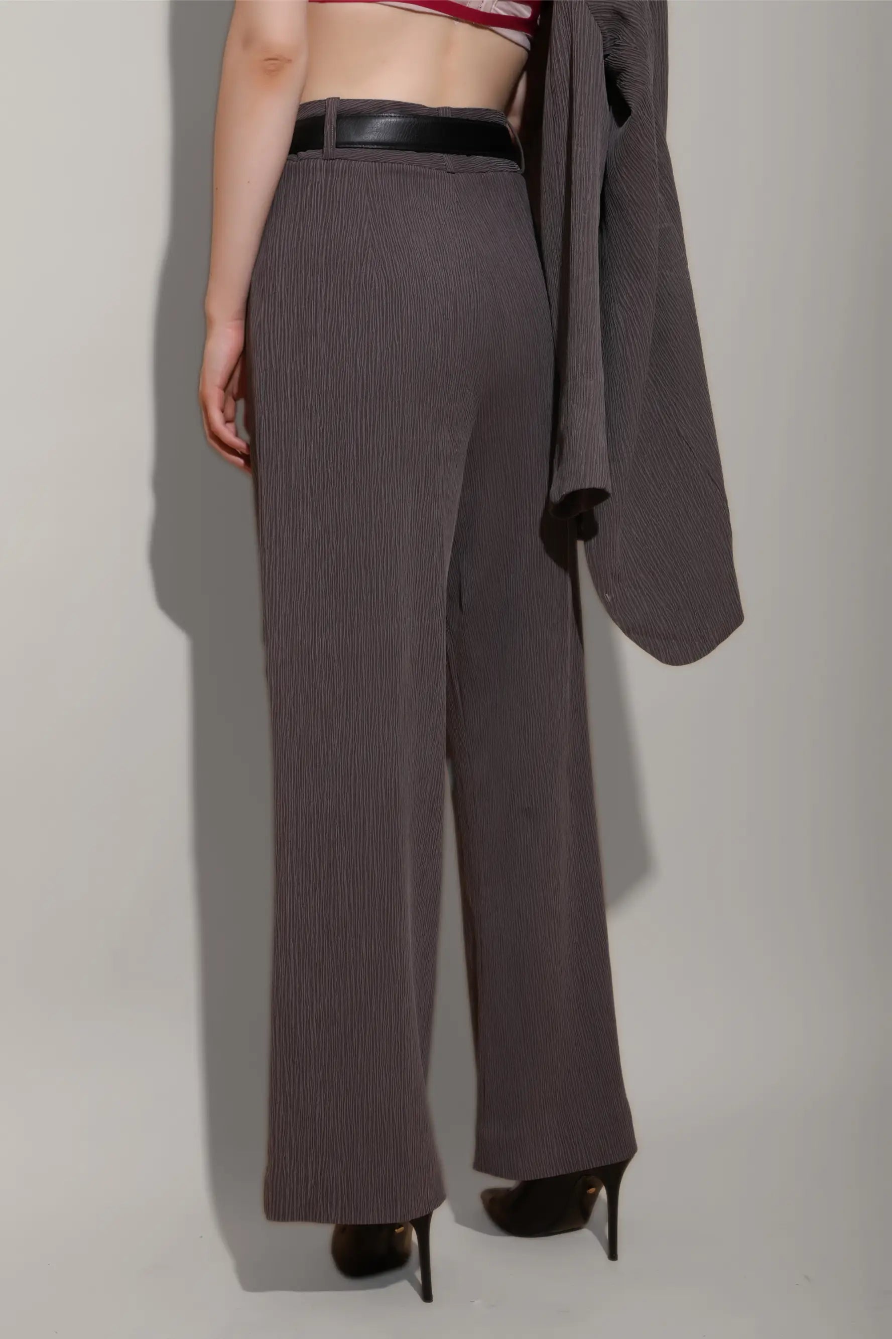 Charcoal High Waist Pants - PANTS