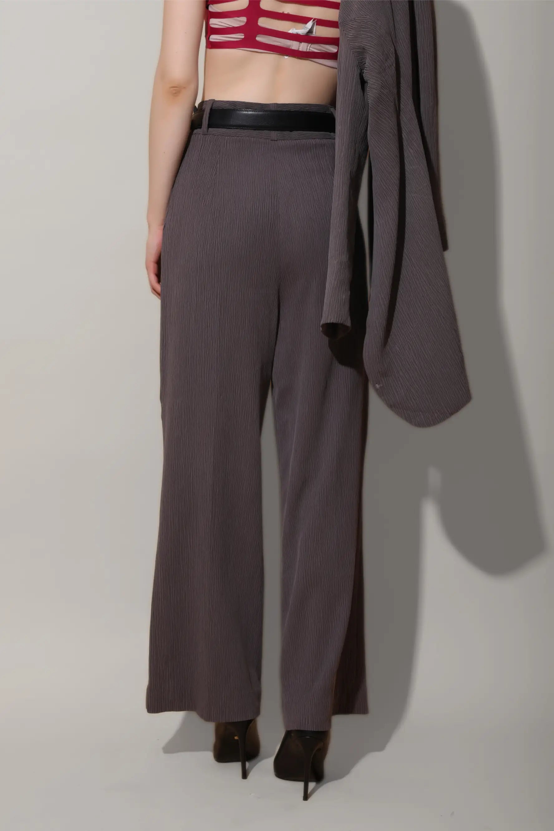 Charcoal High Waist Pants - PANTS