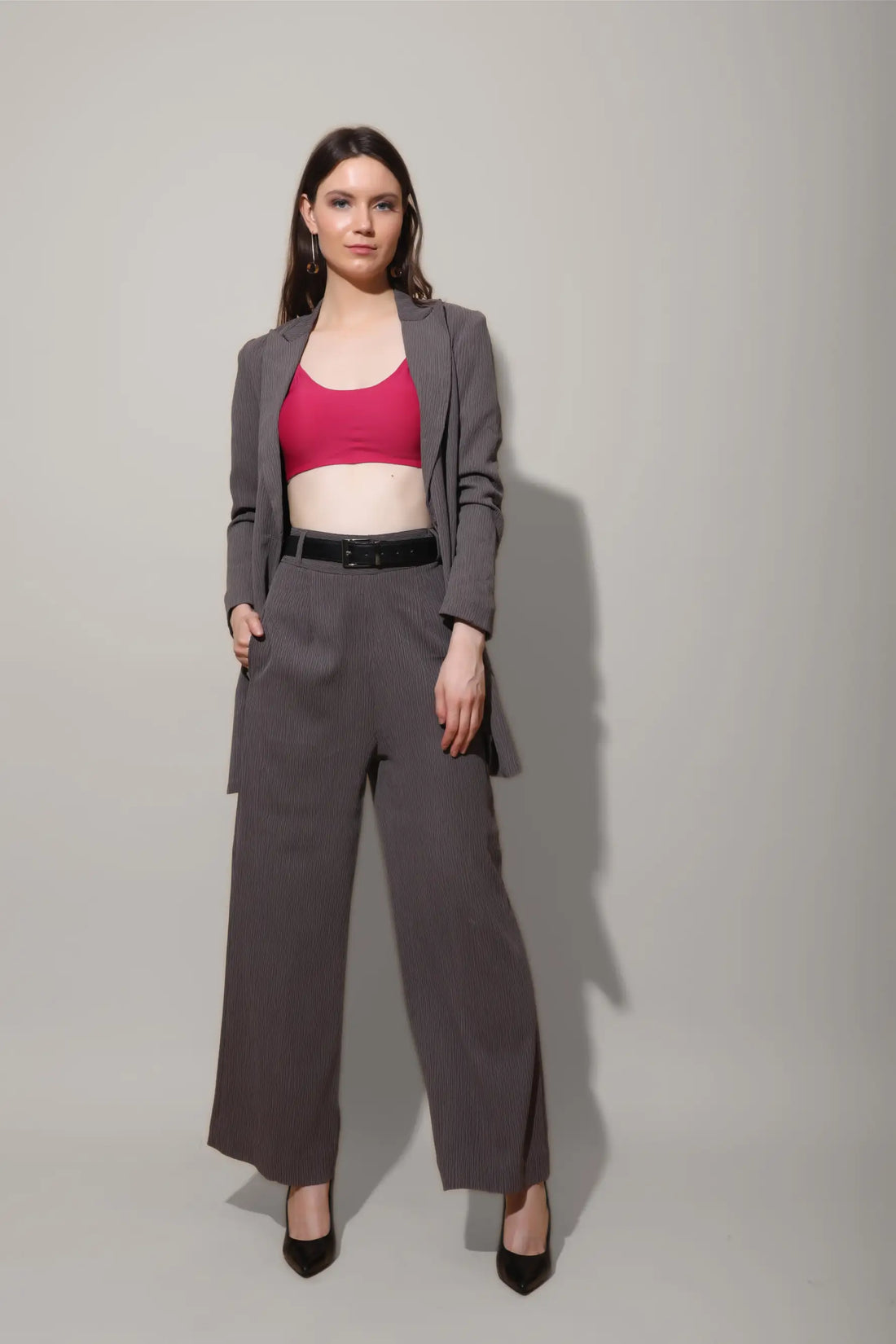 Charcoal High Waist Pants - PANTS