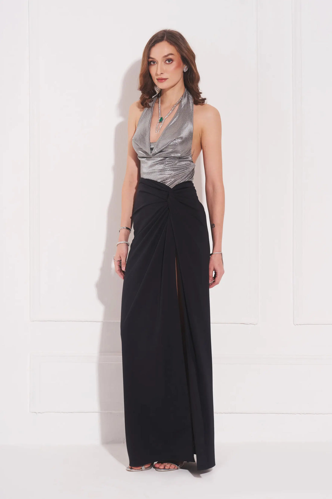 CINDY Rhinestone Cowl Top - TOPS