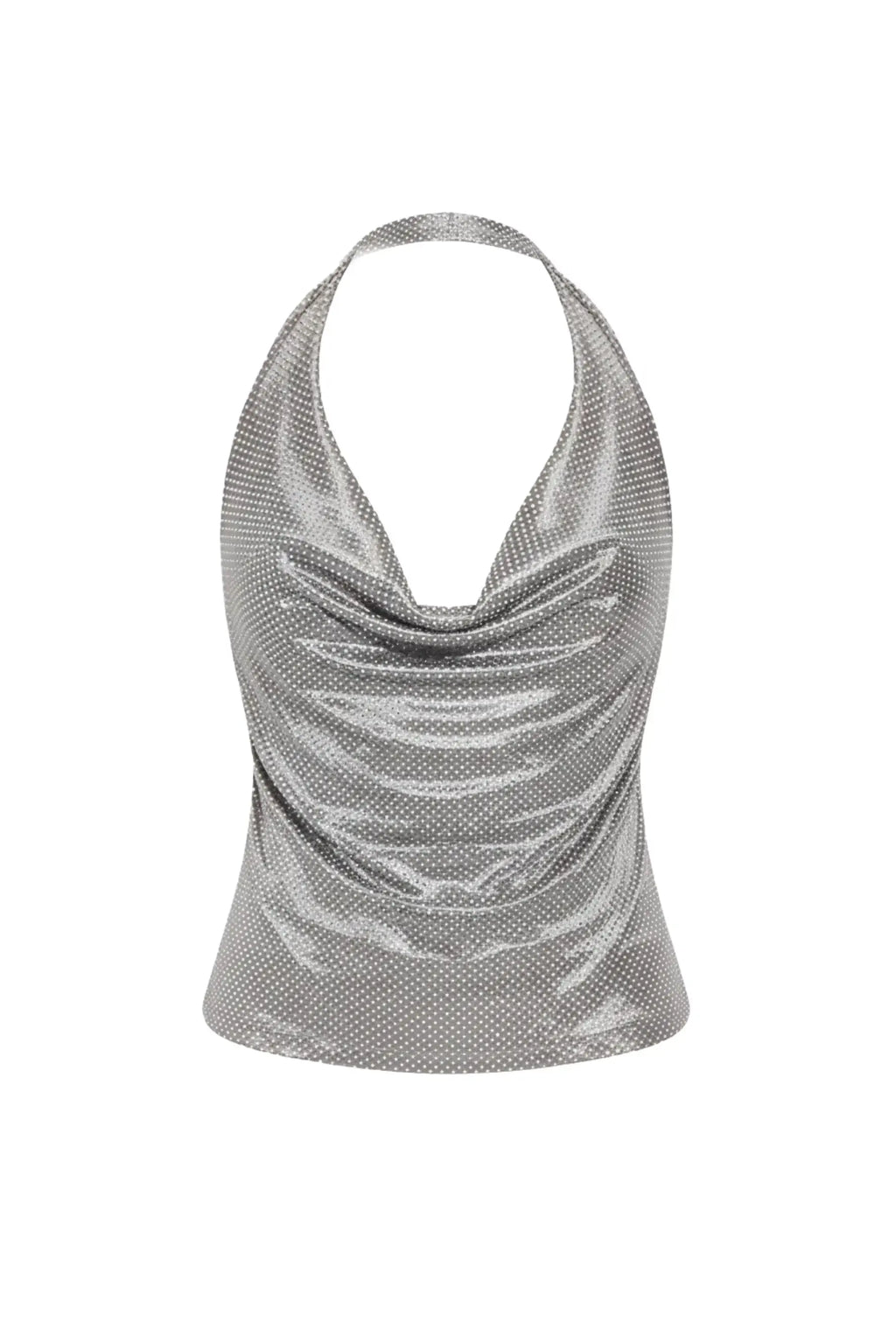 CINDY Rhinestone Cowl Top - TOPS