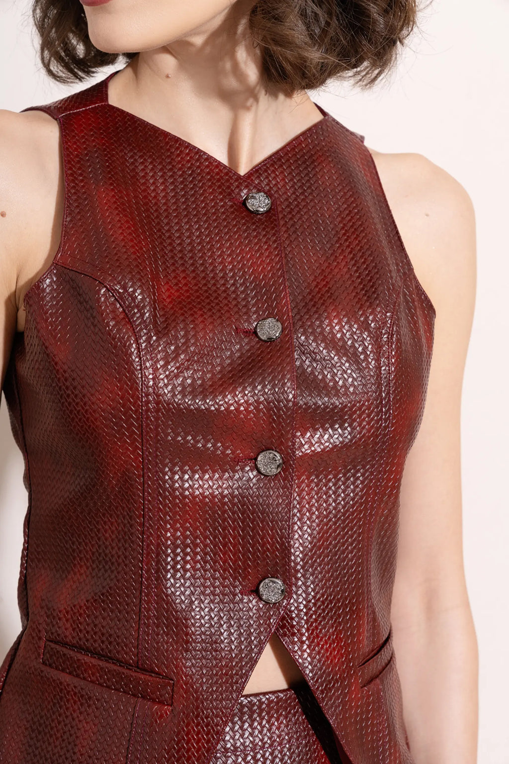 CLEO Textured Waistcoat - WAISTCOAT