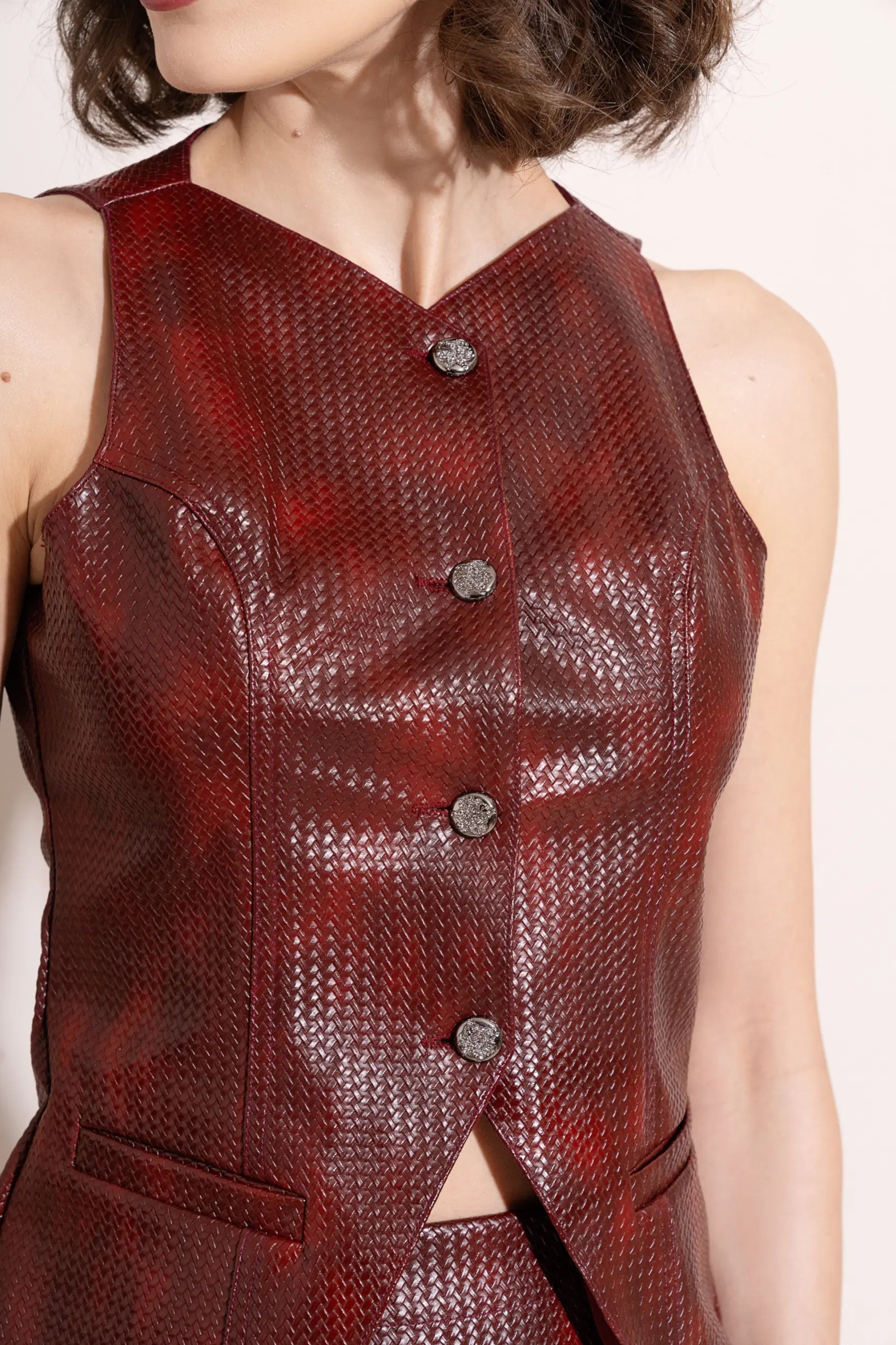 CLEO Textured Waistcoat - WAISTCOAT