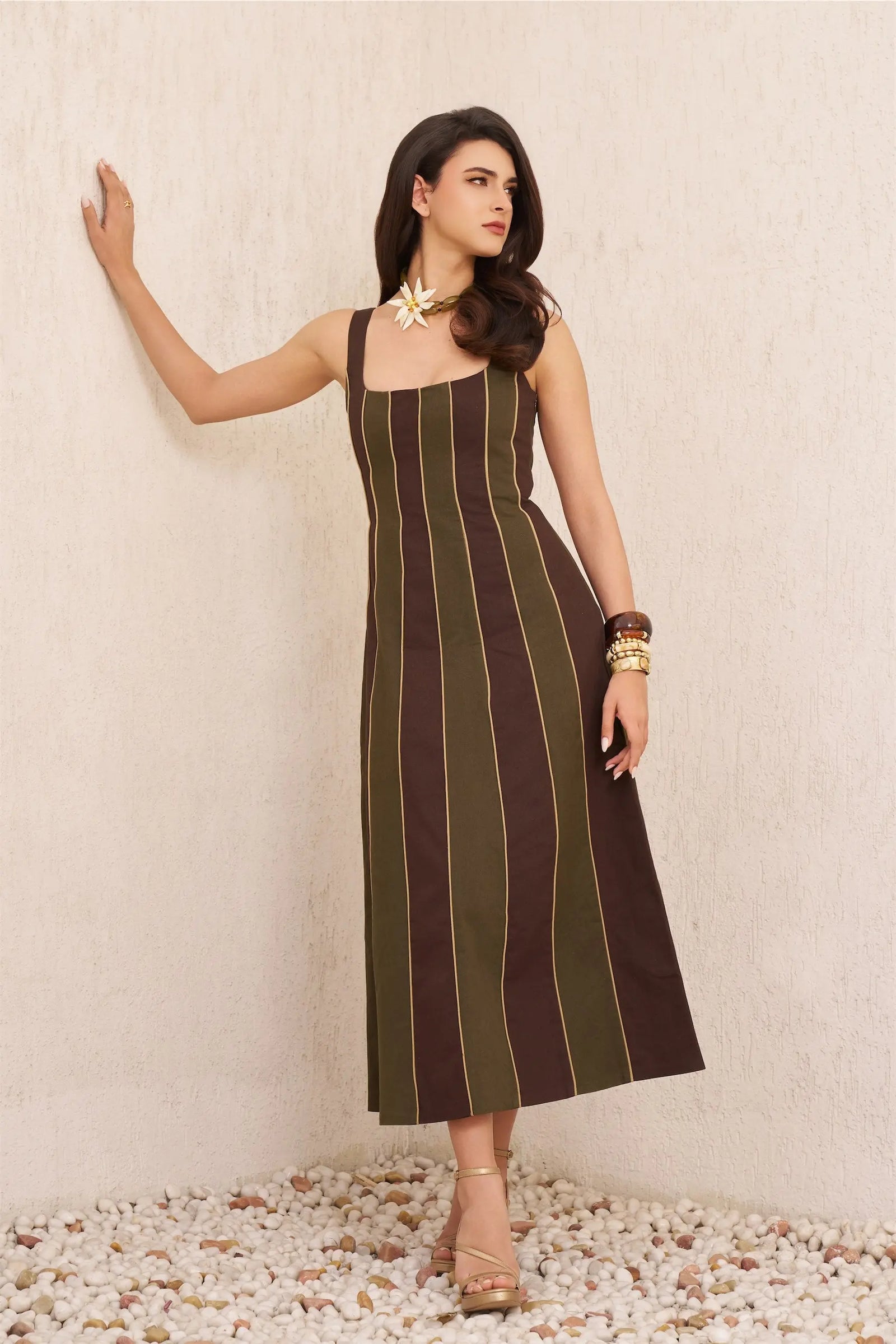 DAPHNE Colourblock Midi