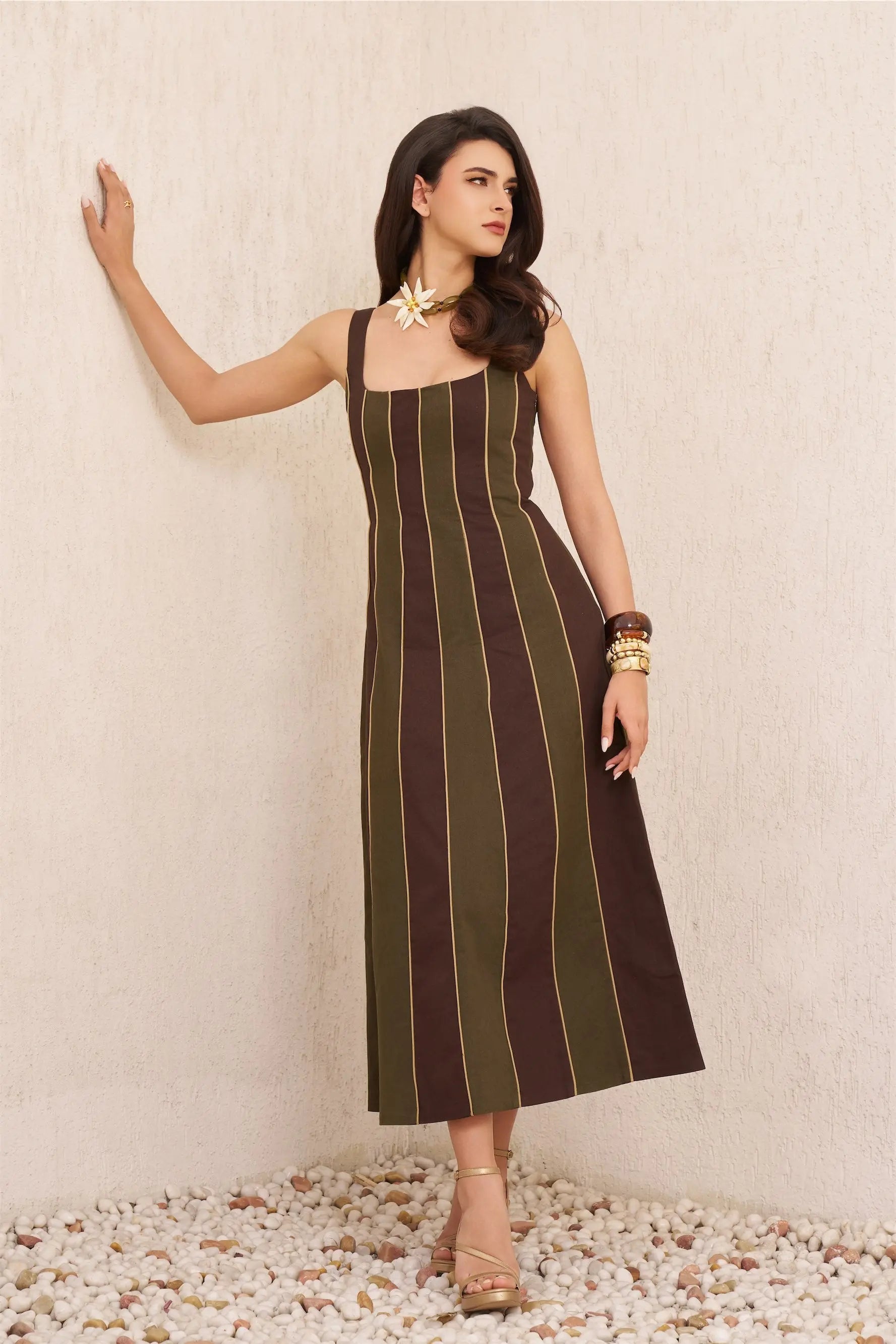 DAPHNE Colourblock Midi