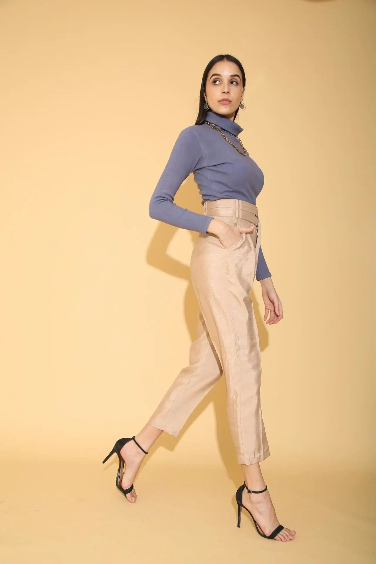 Double Belted Pencil Pants - PANTS