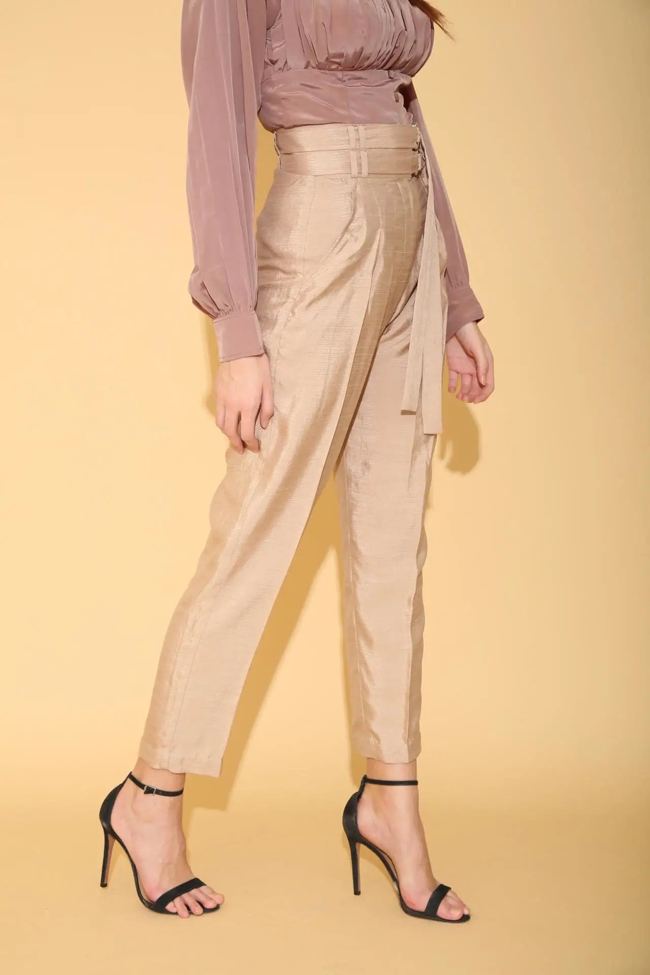 Double Belted Pencil Pants - PANTS