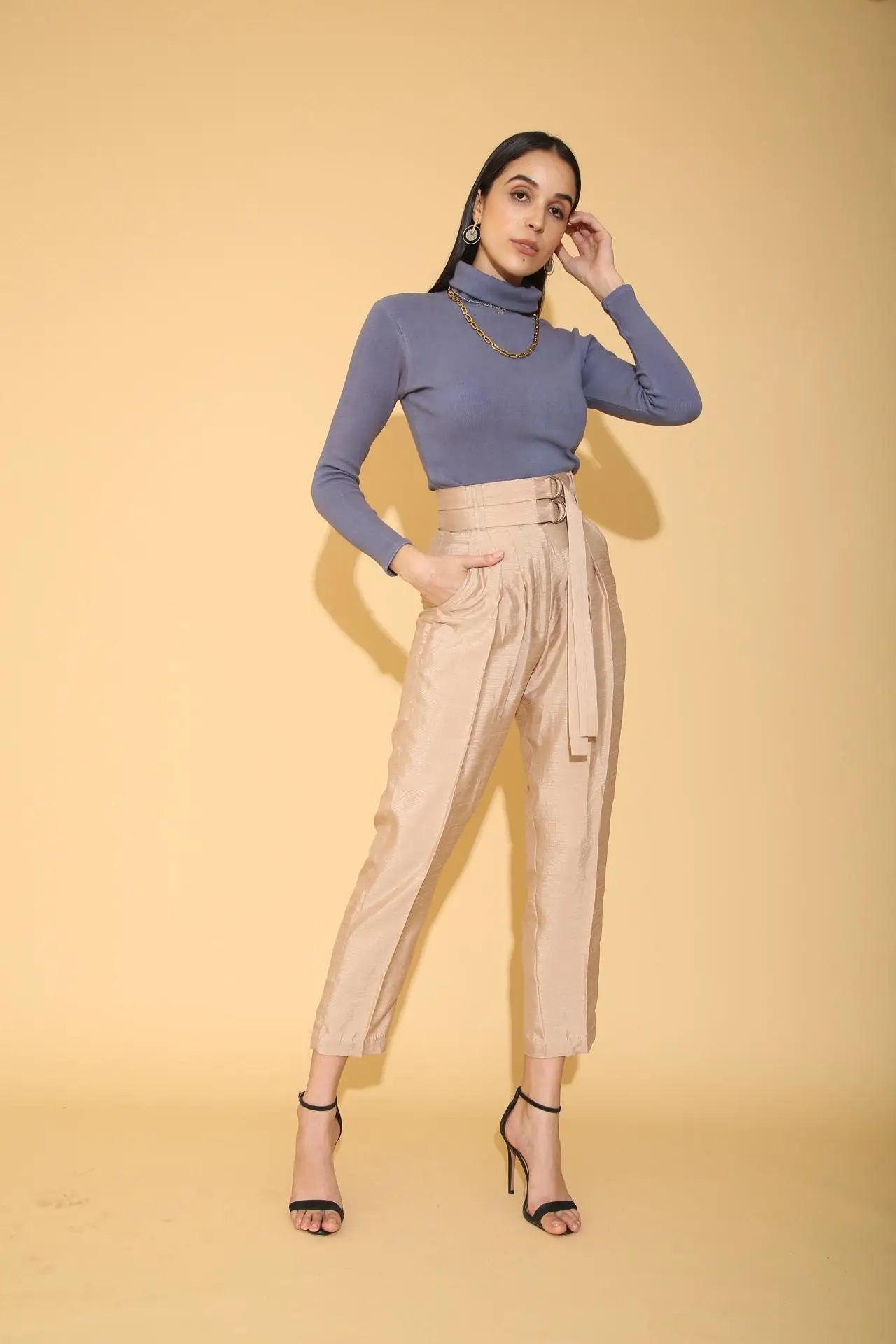 Double Belted Pencil Pants - PANTS