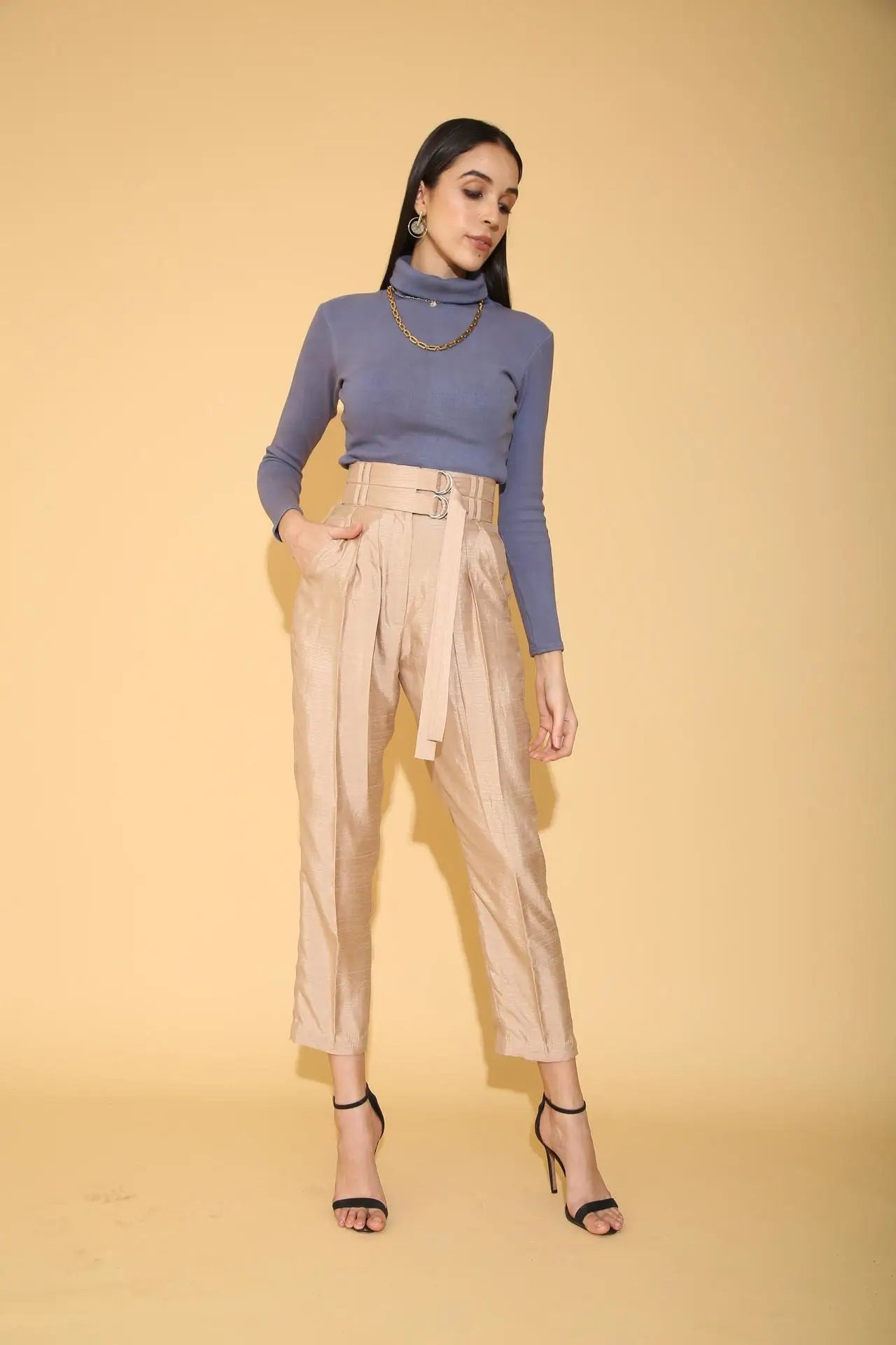 Double Belted Pencil Pants - PANTS