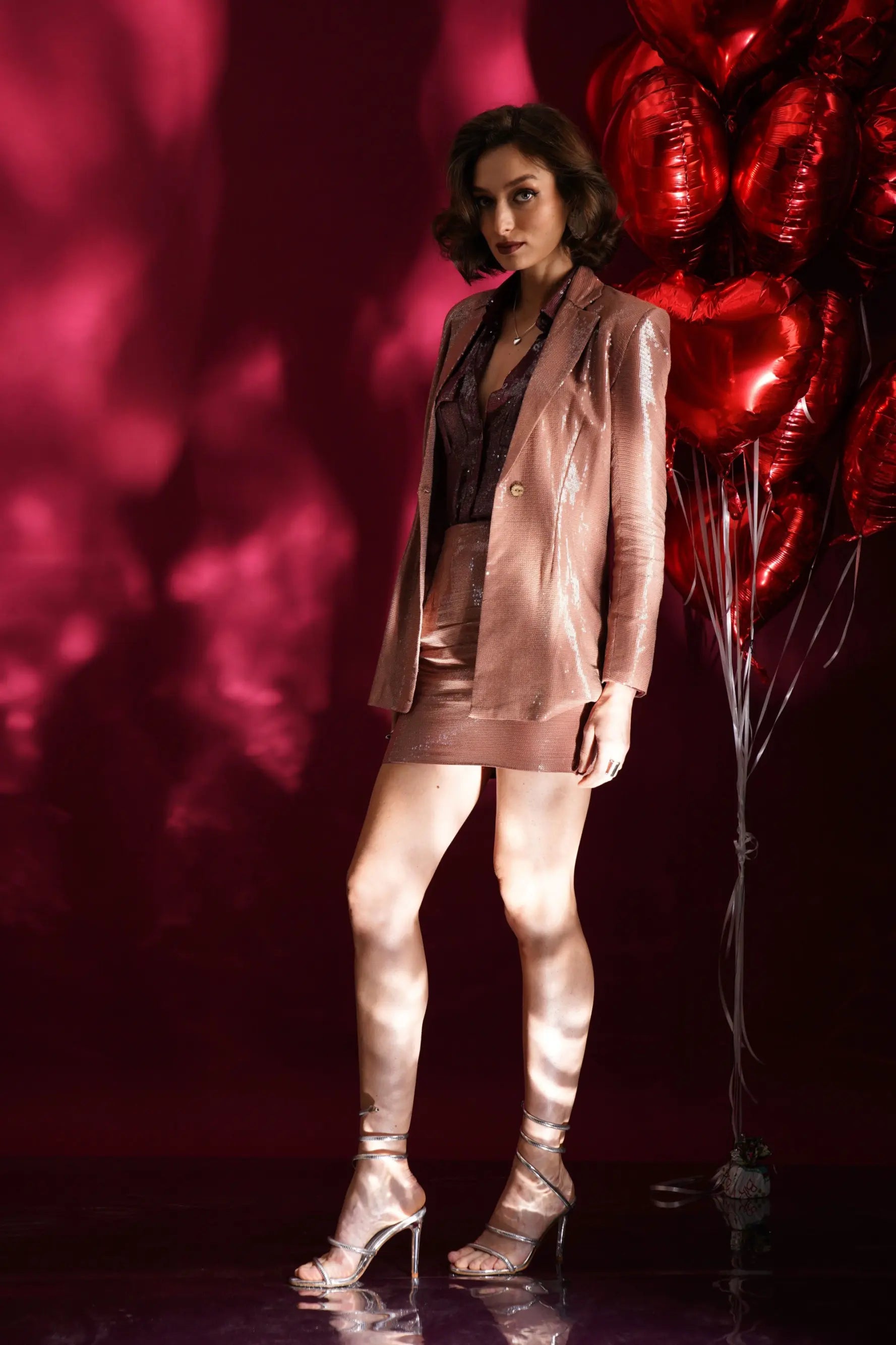 Dusty Rose Sequins Co-ord Set - SET