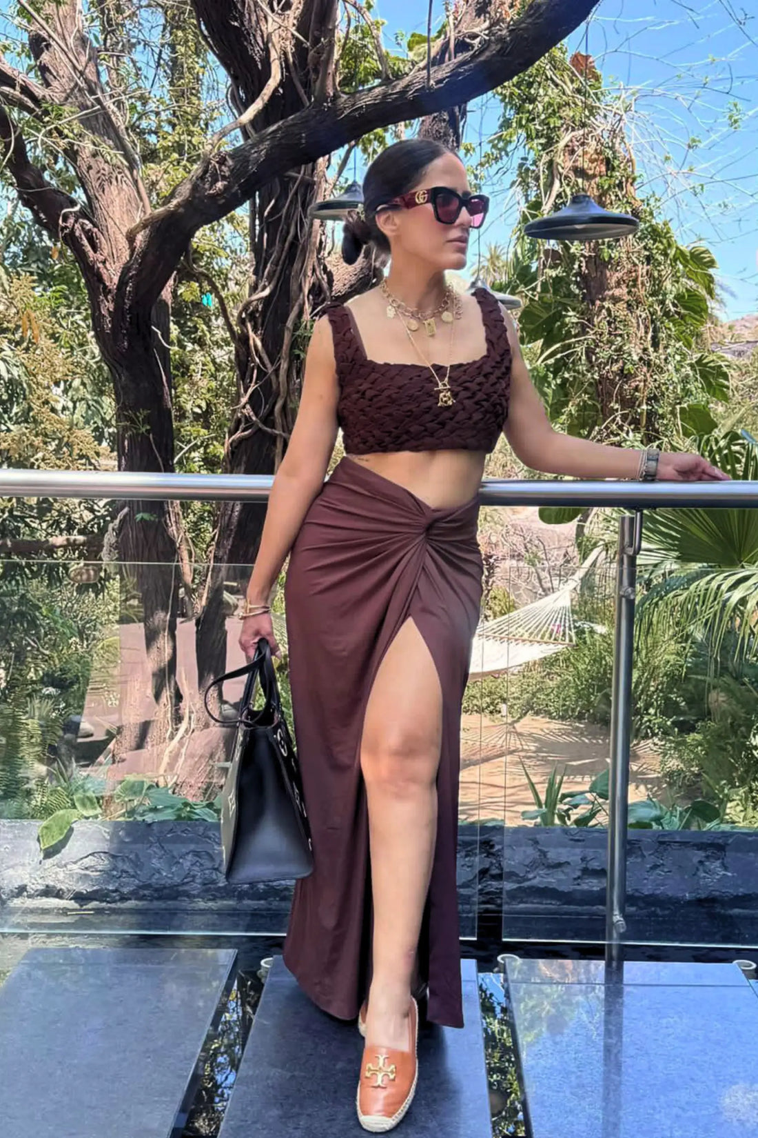 EKKO Smock Top and Draped Skirt Co-ord Set - SET