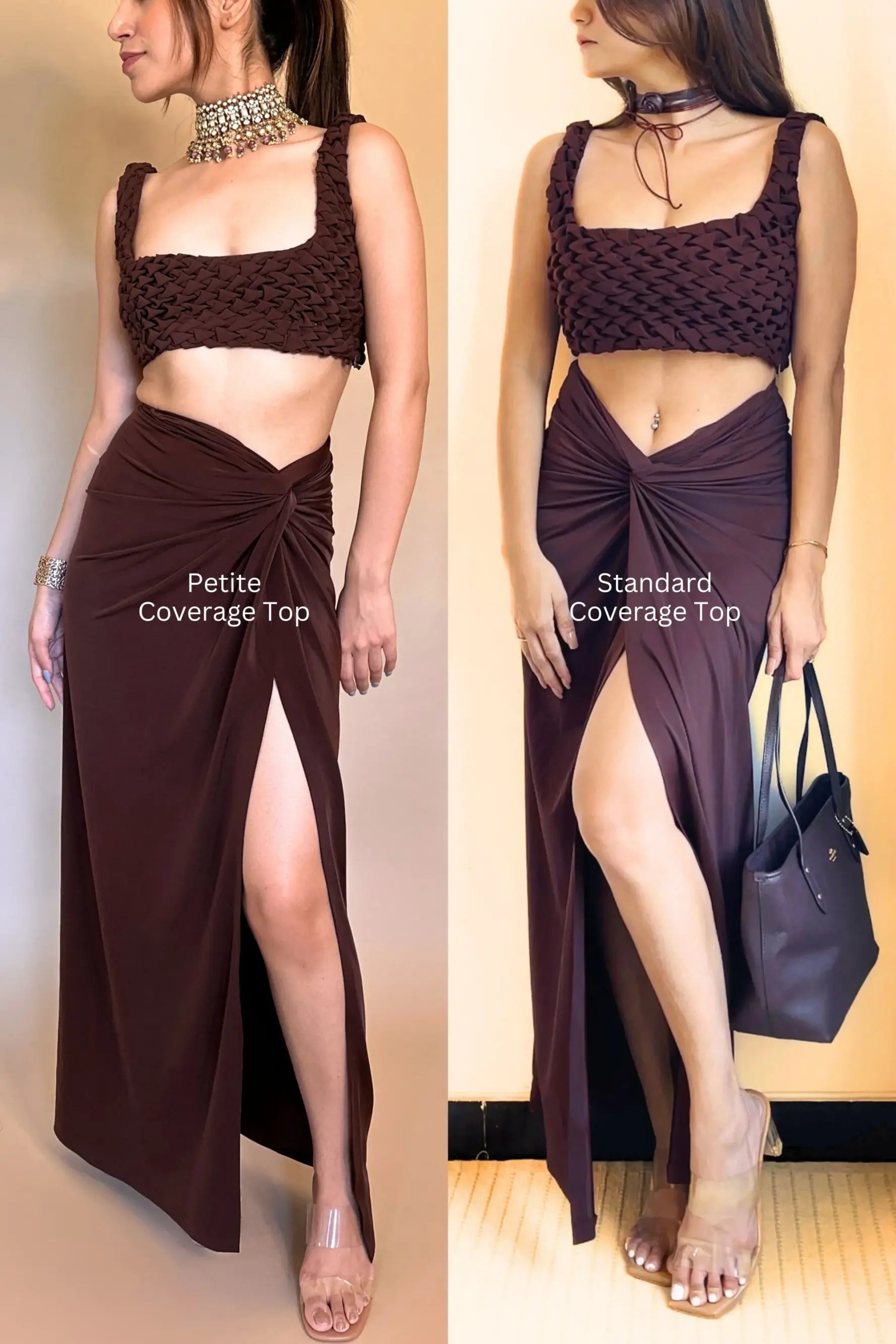 EKKO Smock Top and Draped Skirt Co-ord Set - SET