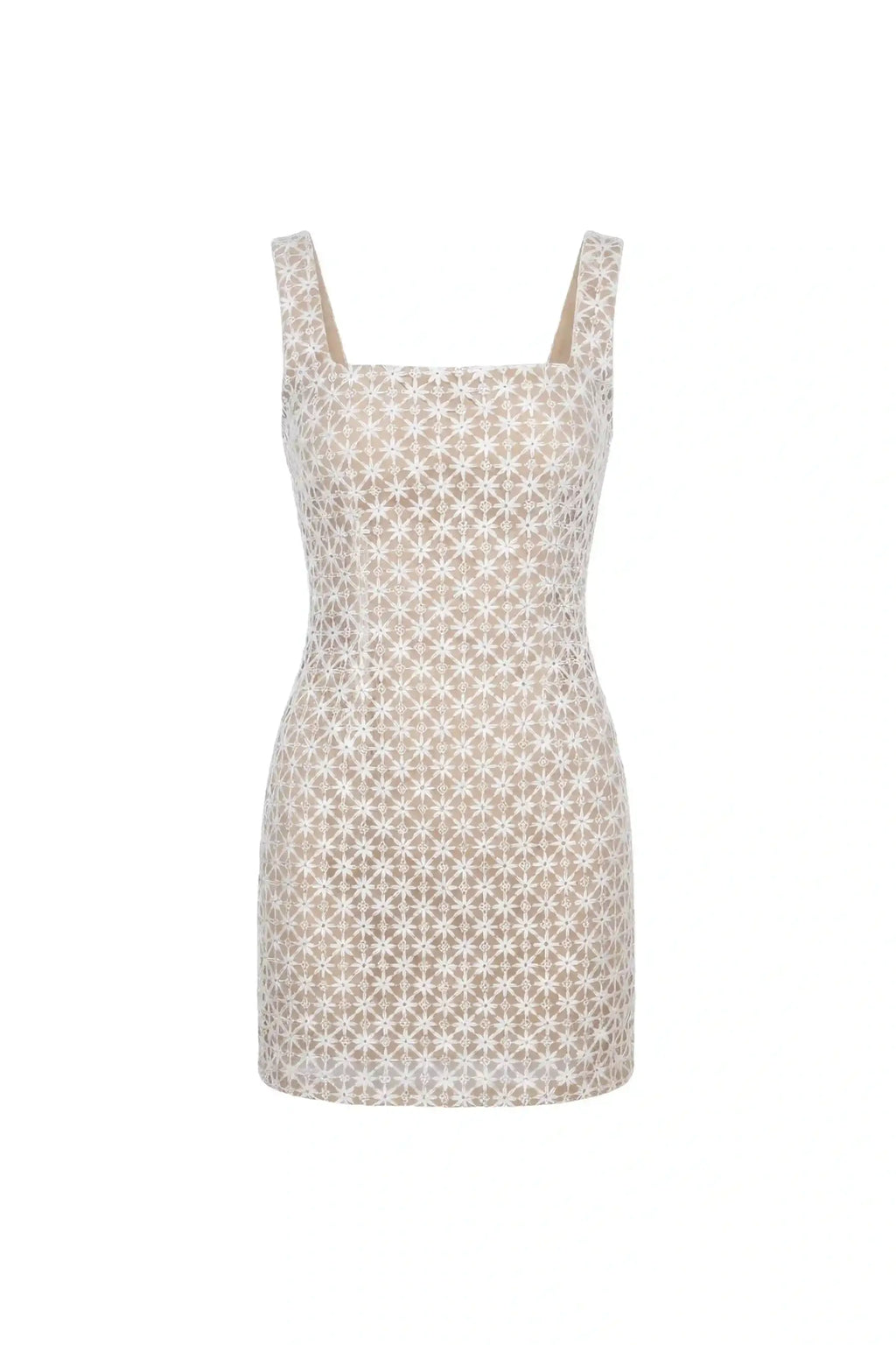 Floral Lace Bodycon Dress - DRESSES