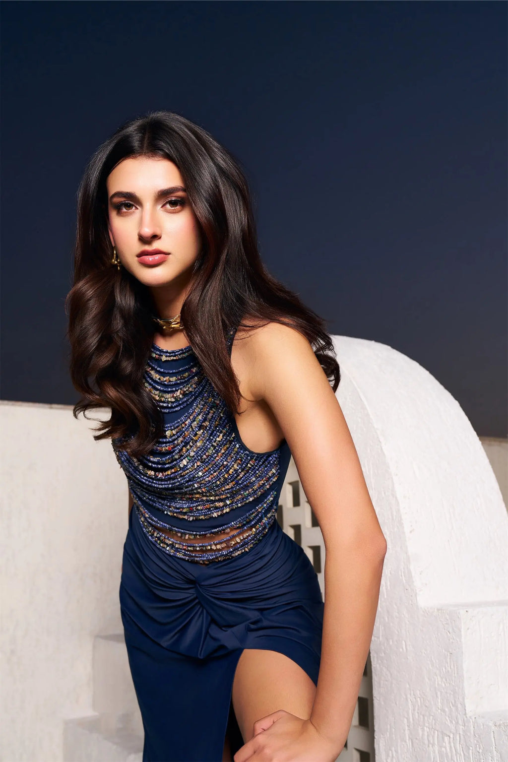 GIA Beaded Racer Top