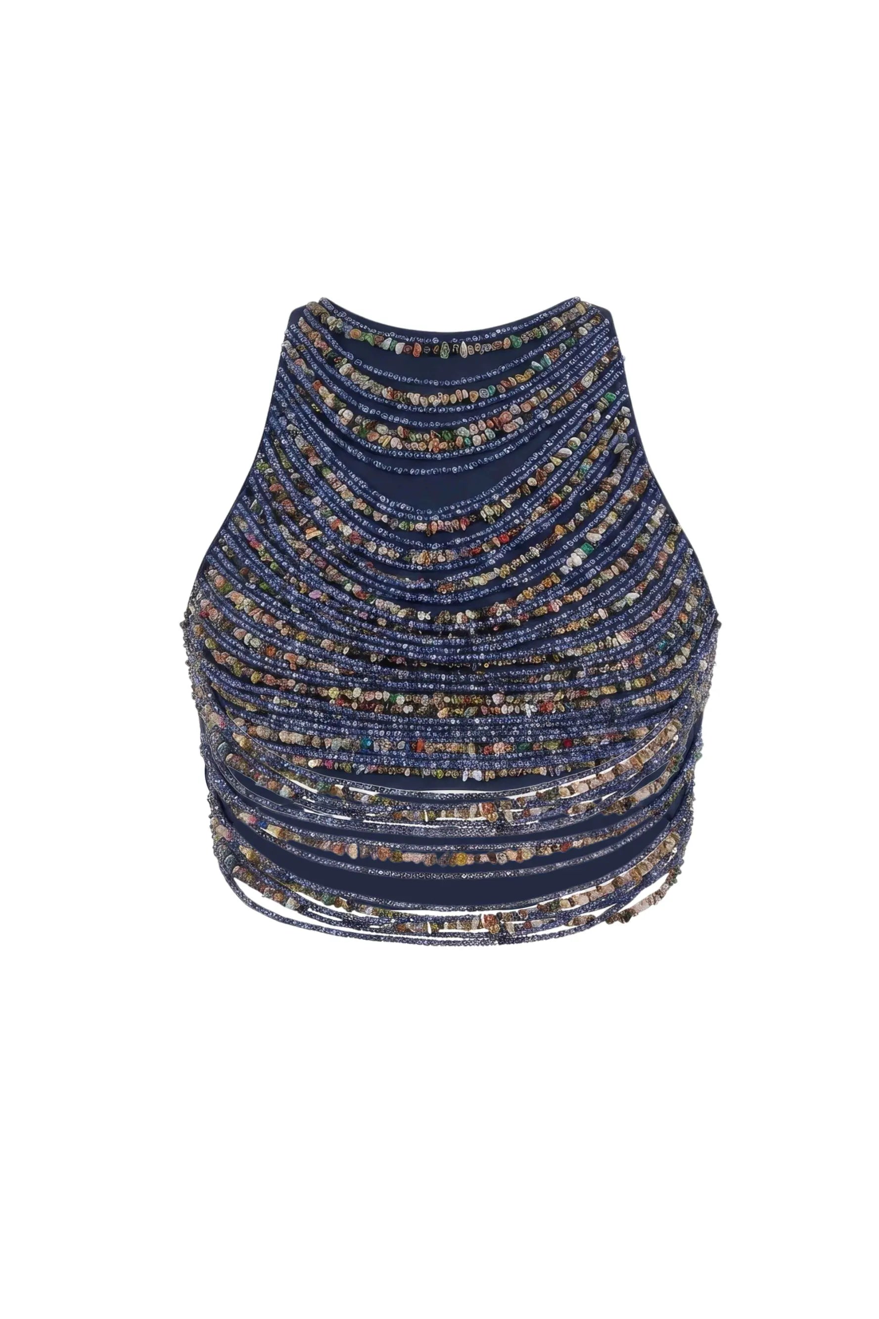 GIA Beaded Racer Top