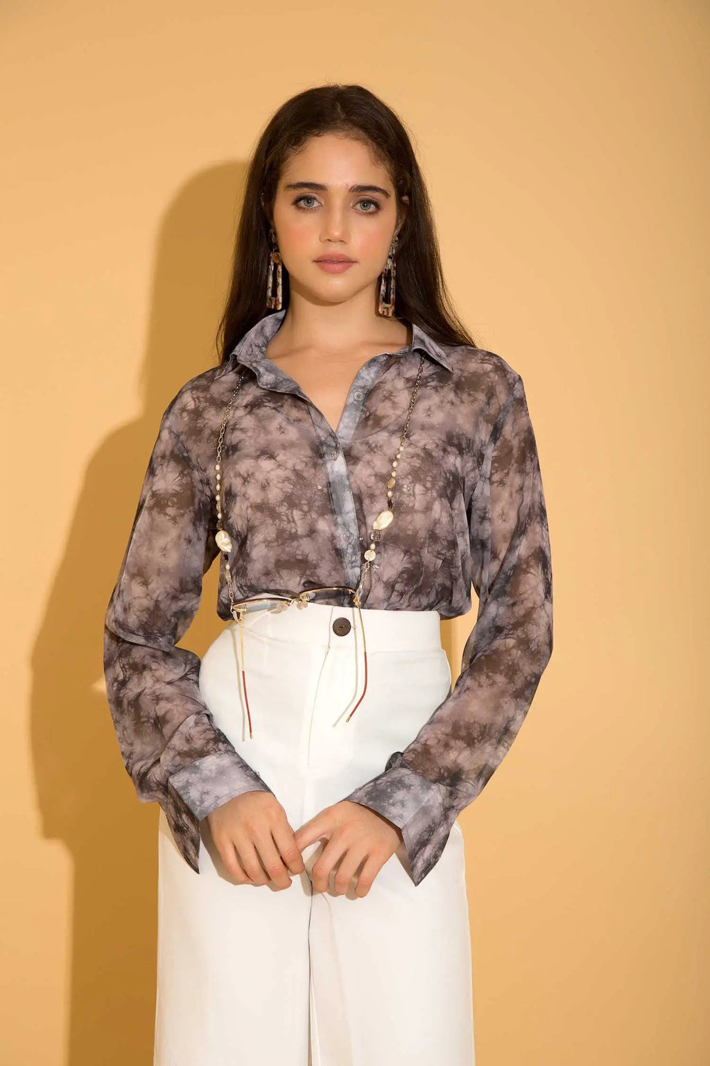 Grey Tie & Dye Shirt - Shirts