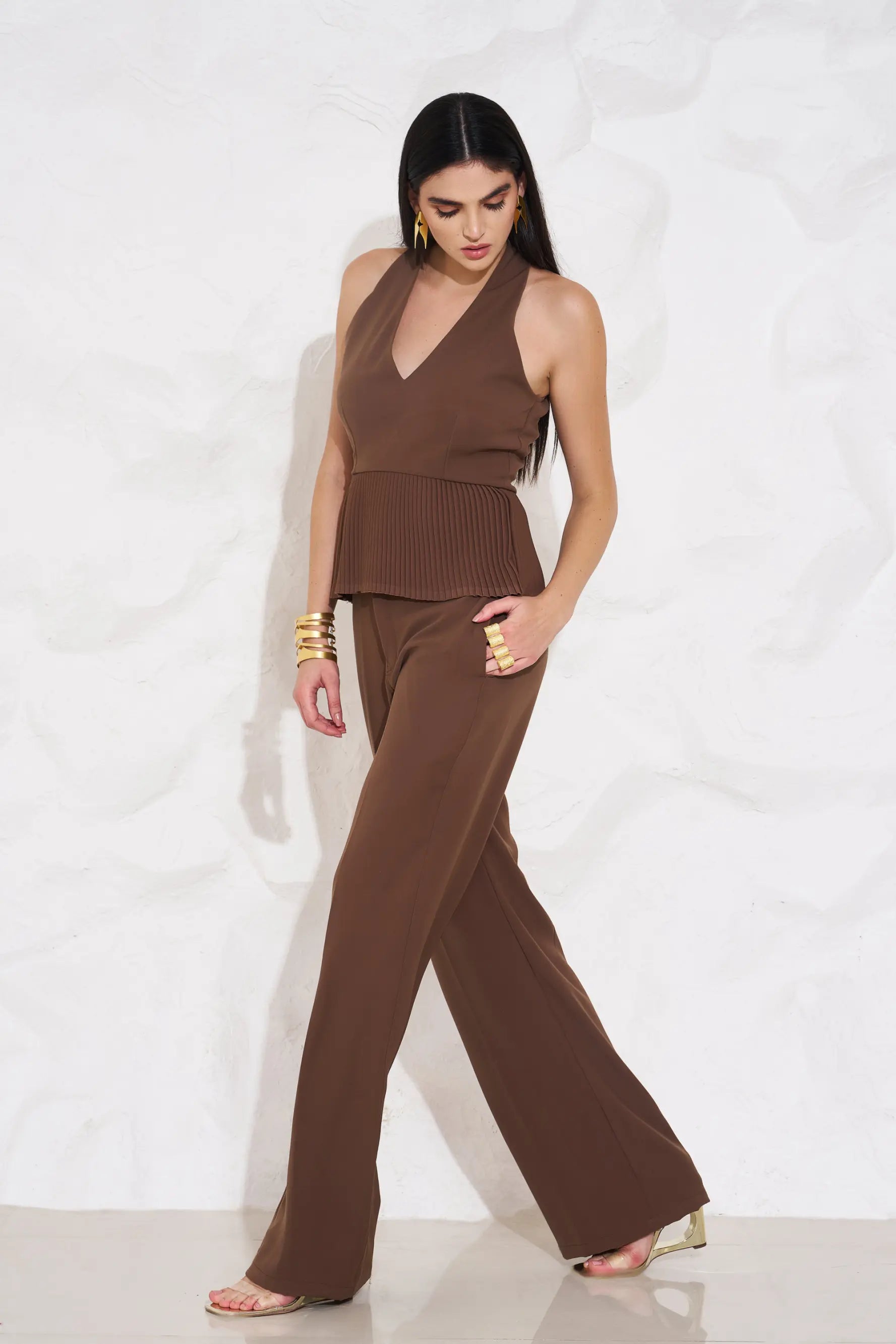 HALEY Peplum Top and Pants Co-ord - SET