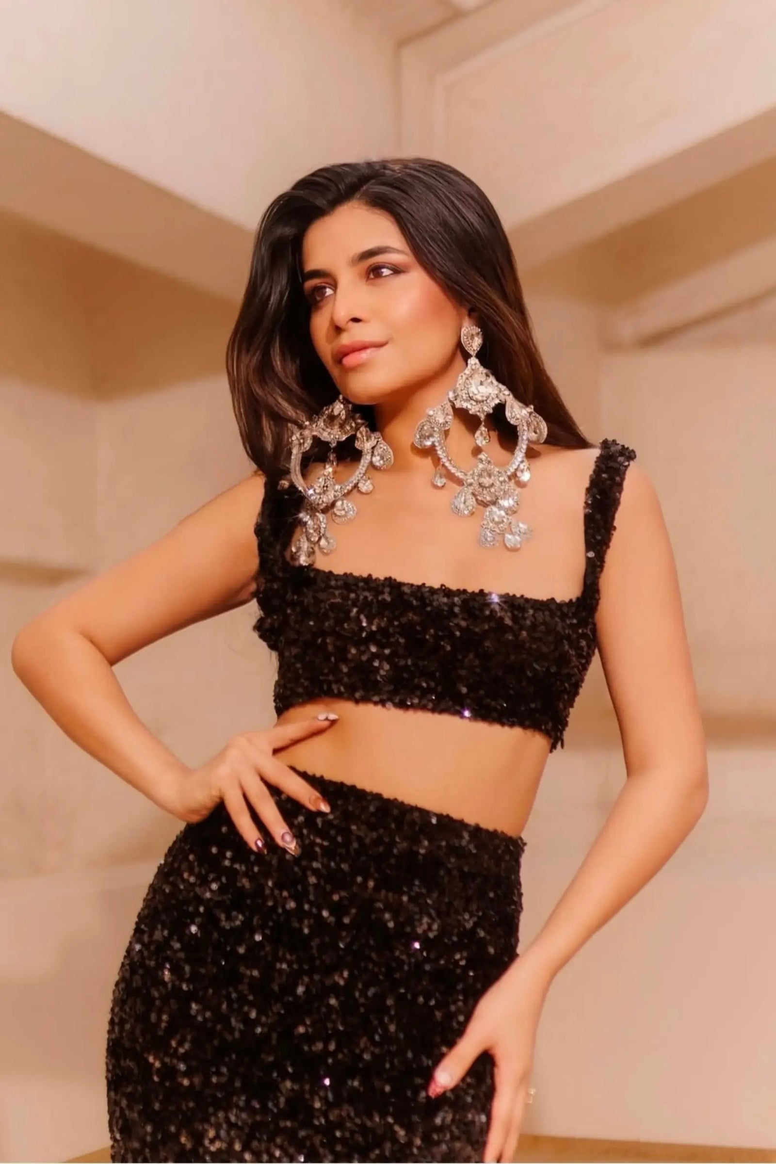 LEILA Sequins Crop and Maxi Skirt Co-ord - SET