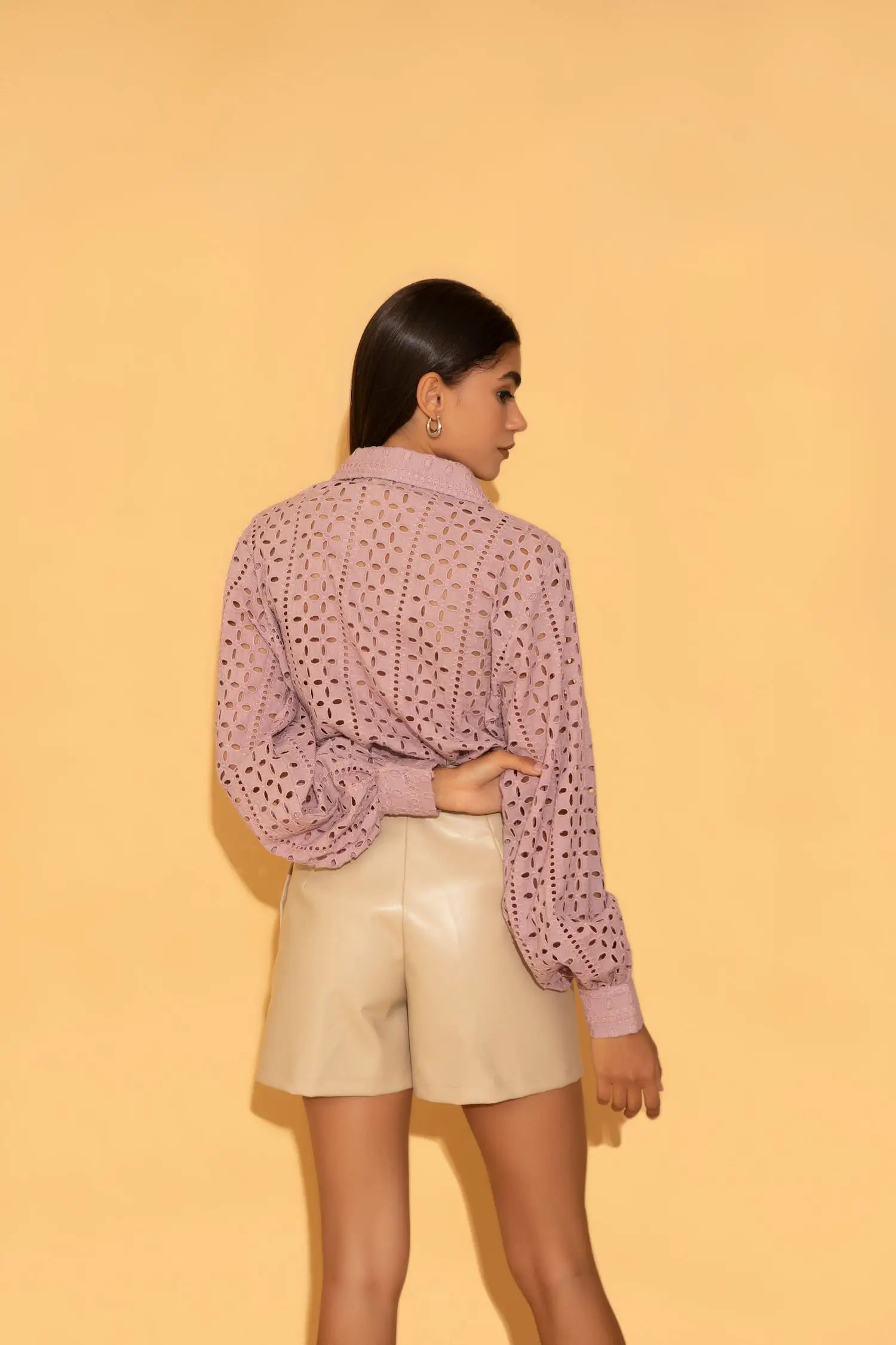 Lilac Schiffli Shirt - SHIRTS