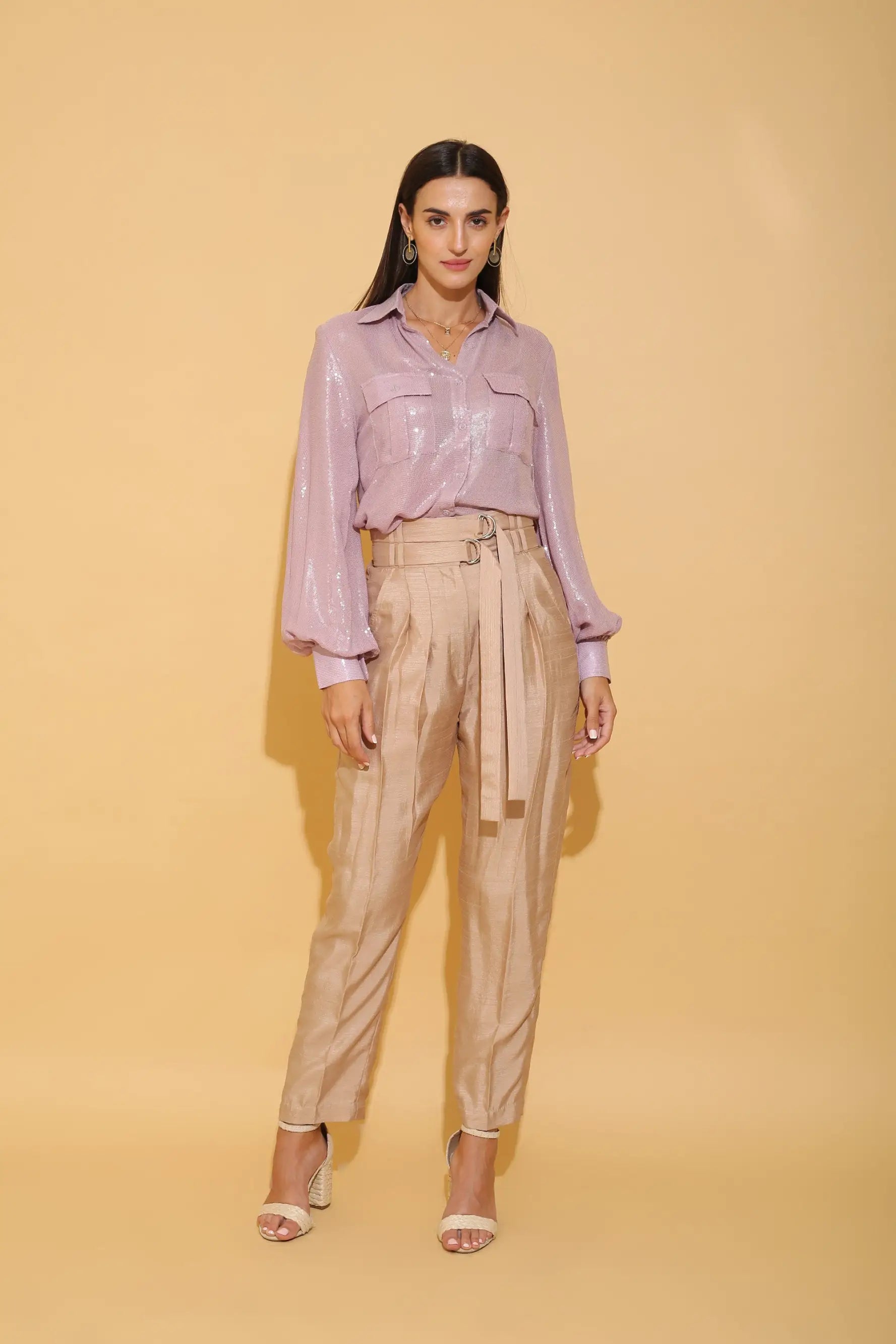 Lilac Sequins Shirt - SHIRTS