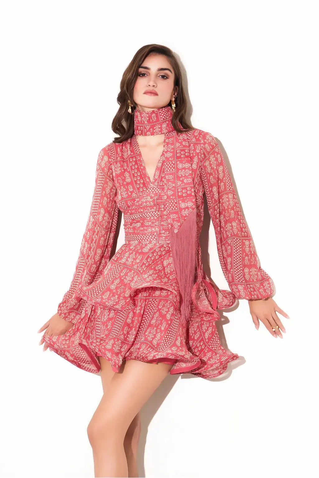 LUCY Printed Ruffle Dress