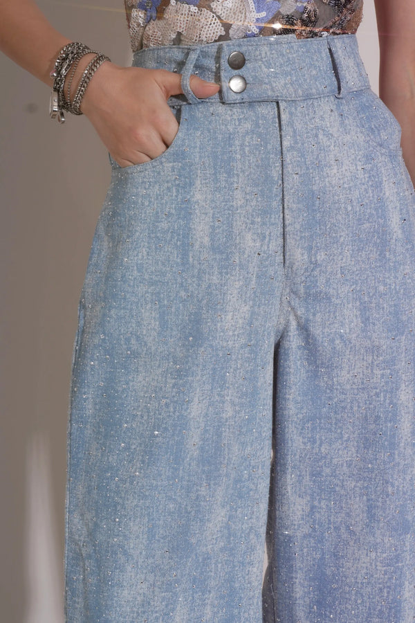 LUMI Embroidered Corset and LANA Crystal Denims Co-ord - SET