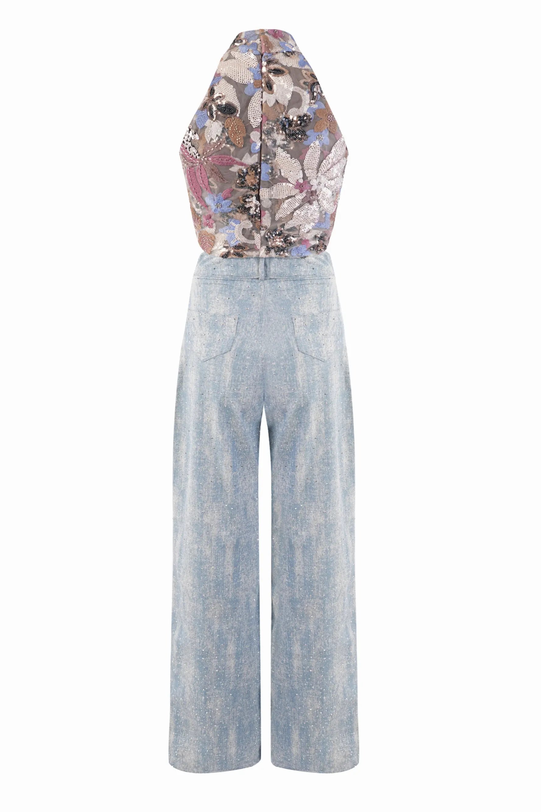 LUMI Halter Top and LANA Crystal Denim Co-ord - SET