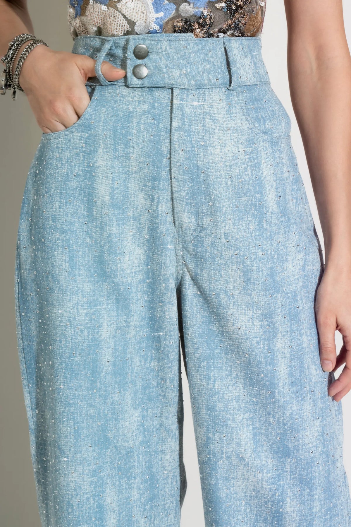 LUMI Halter Top and LANA Crystal Denim Co-ord - SET