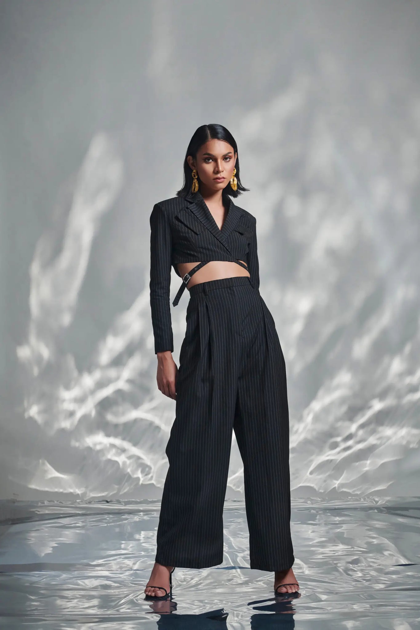 MARCELLA Crop Blazer and Suiting Pants Co-ord Set - SET