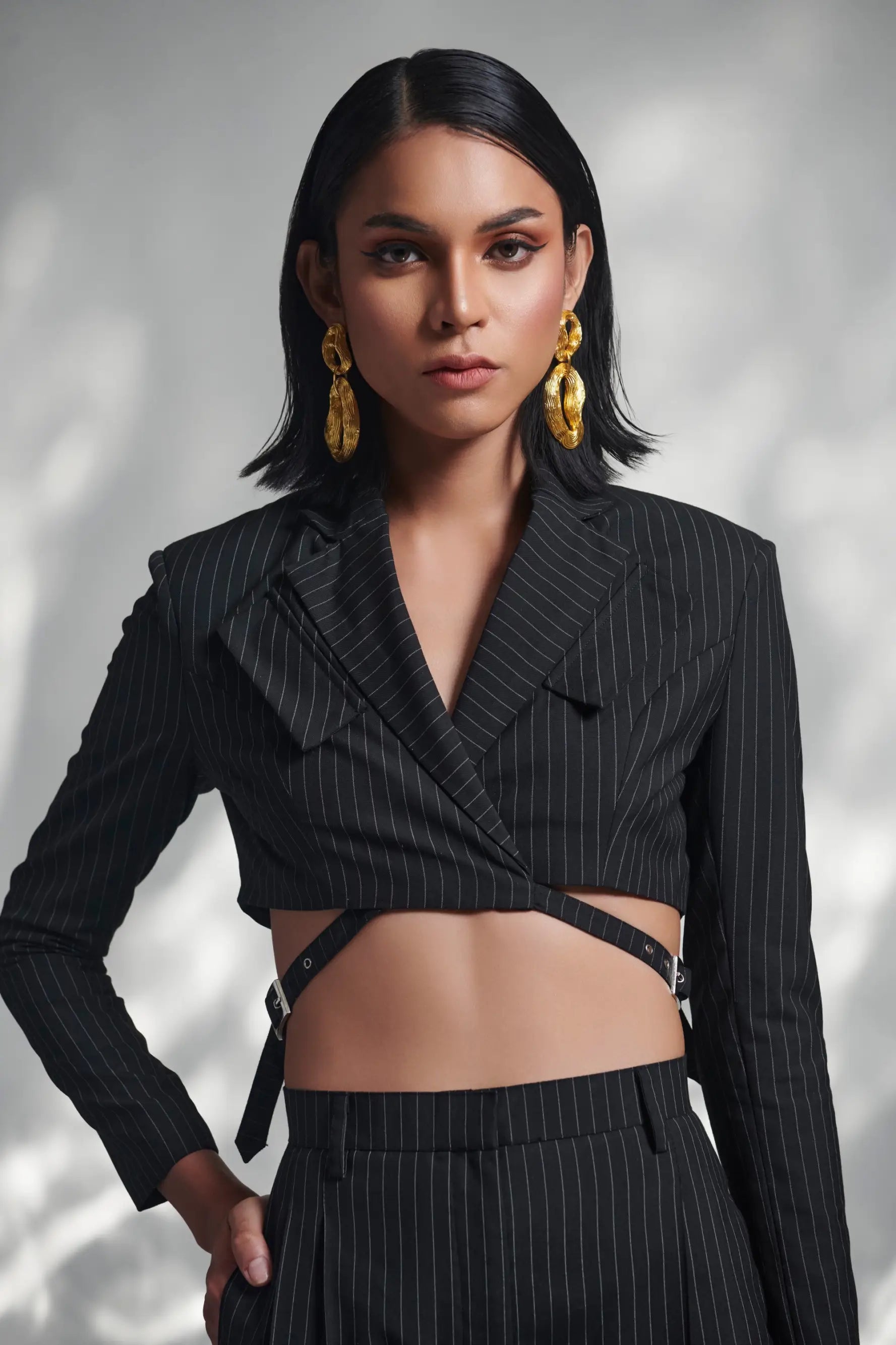 MARCELLA Crop Blazer and Suiting Pants Co-ord Set - SET