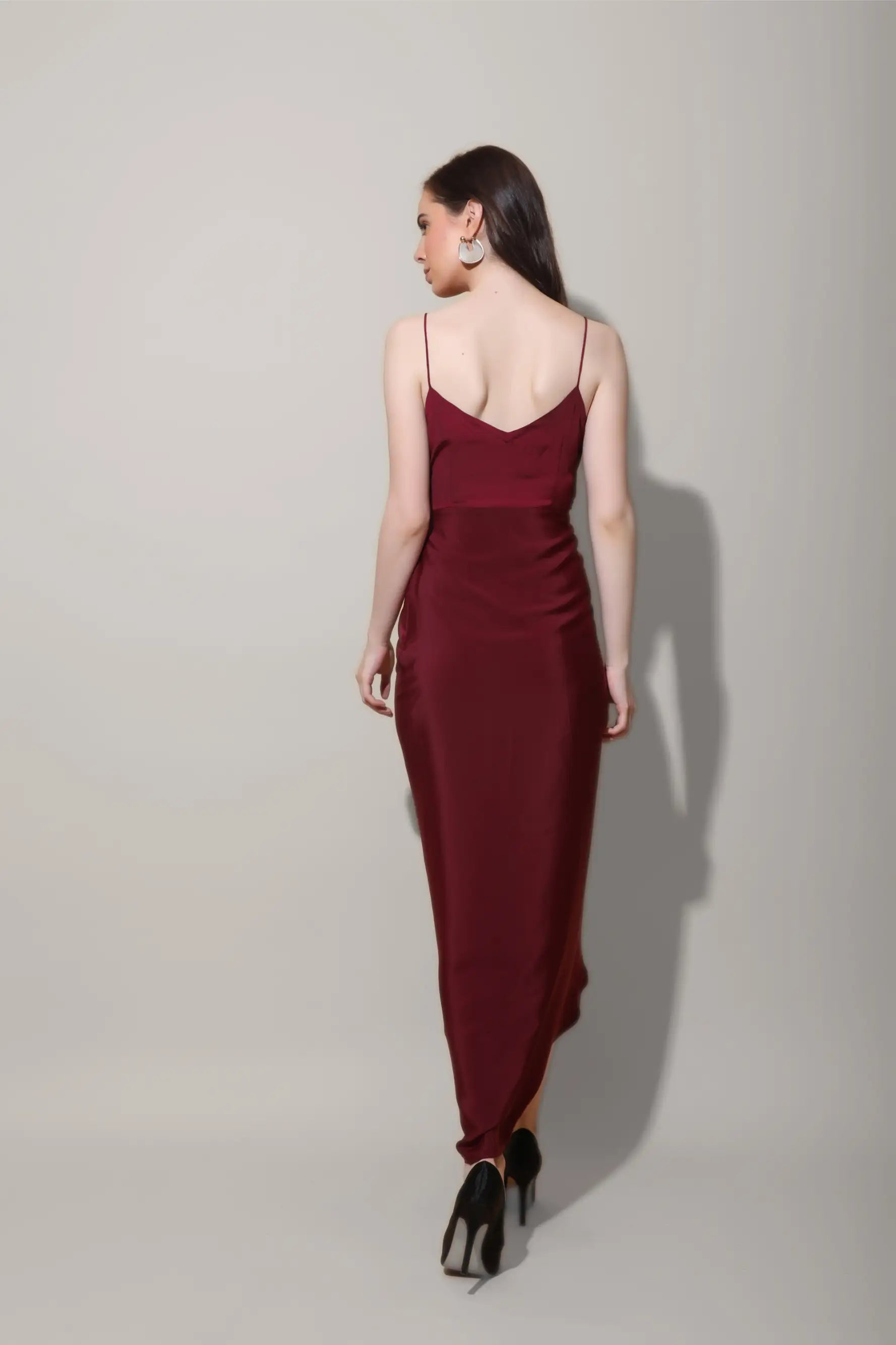 Maroon Slip Dress - DRESSES