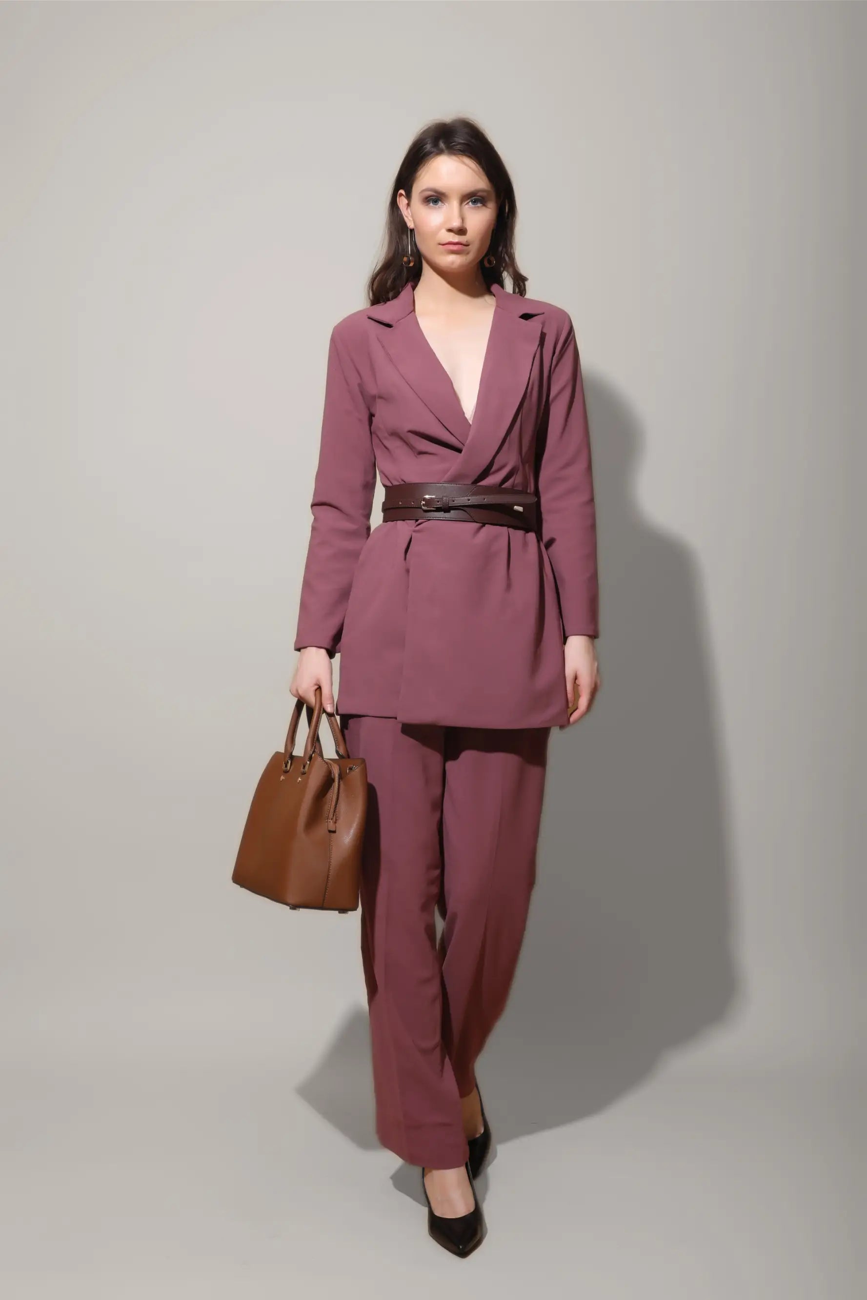 Mauve Blazer Dress - DRESSES